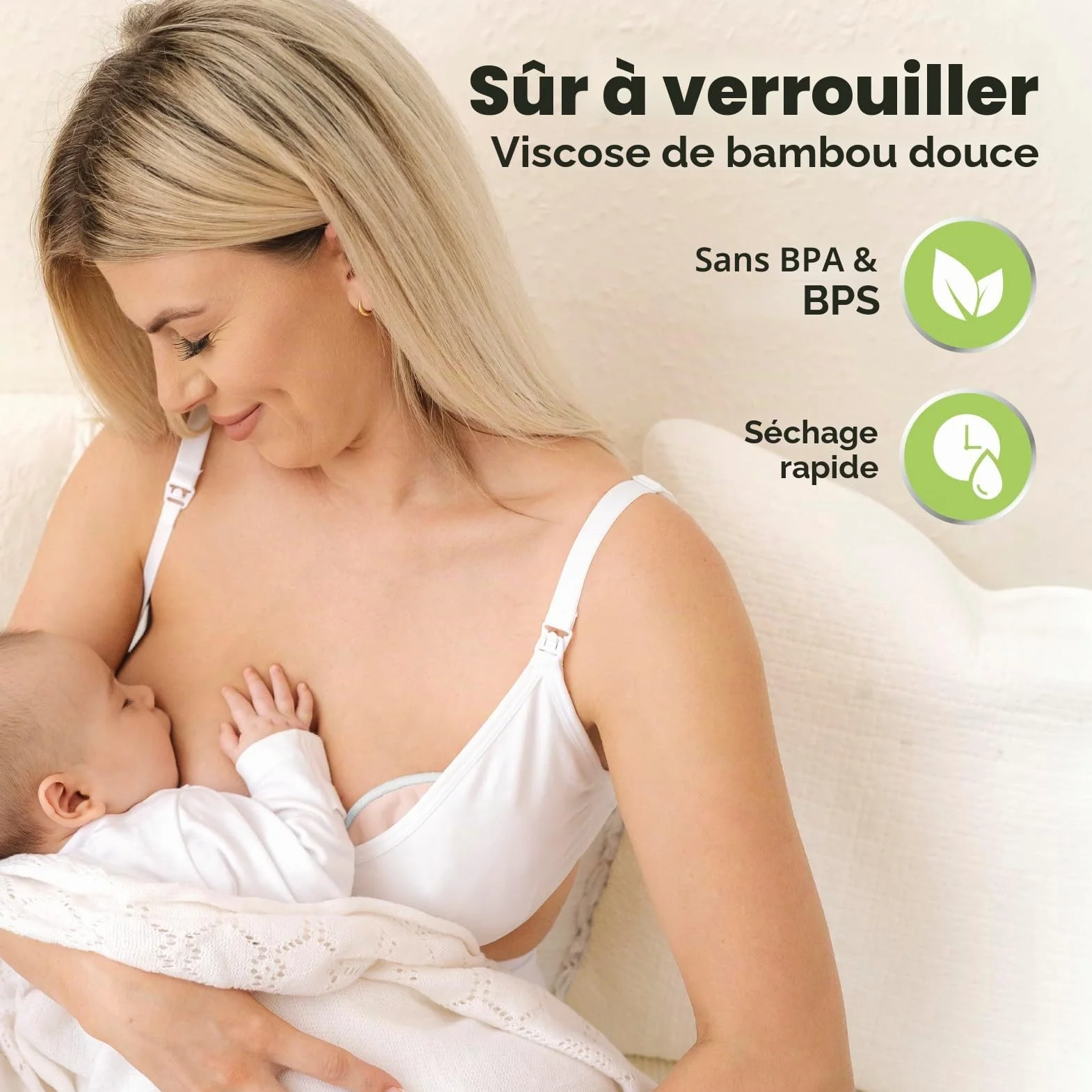 KeaBabies Coussinets d'allaitement Réutilisables 4-Couches Biologique Bambou Lavable Maternité L 12 cm