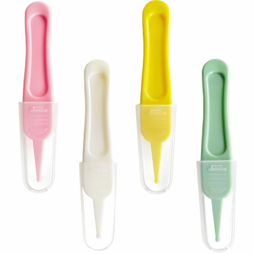 Pince à Épiler Bébé Sécurité, 4 Pcs Brucelles Nez Nettoyage