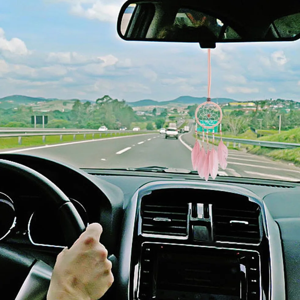 WEBEEDY Attrape Rêves Fait Main 27cm pour Voiture Décor Maison 8 Couleurs