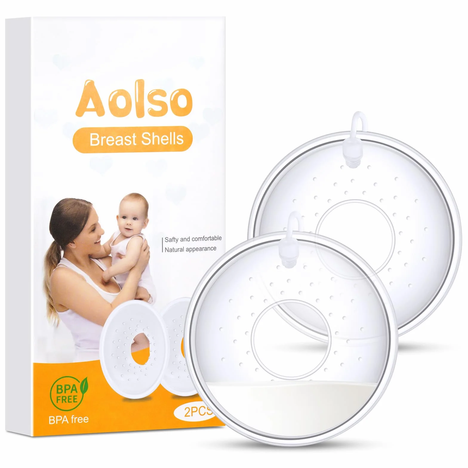 Aolso Coques collectrices de lait Coupelles recueil-lait Milk Collection Shells lot de 2 Sans BPA