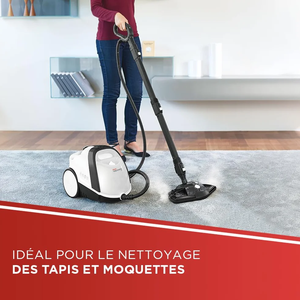 Polti Vaporetto Smart 120 Nettoyeur Vapeur 4 Bars 2 Litres 14 Accessoires Blanc Noir