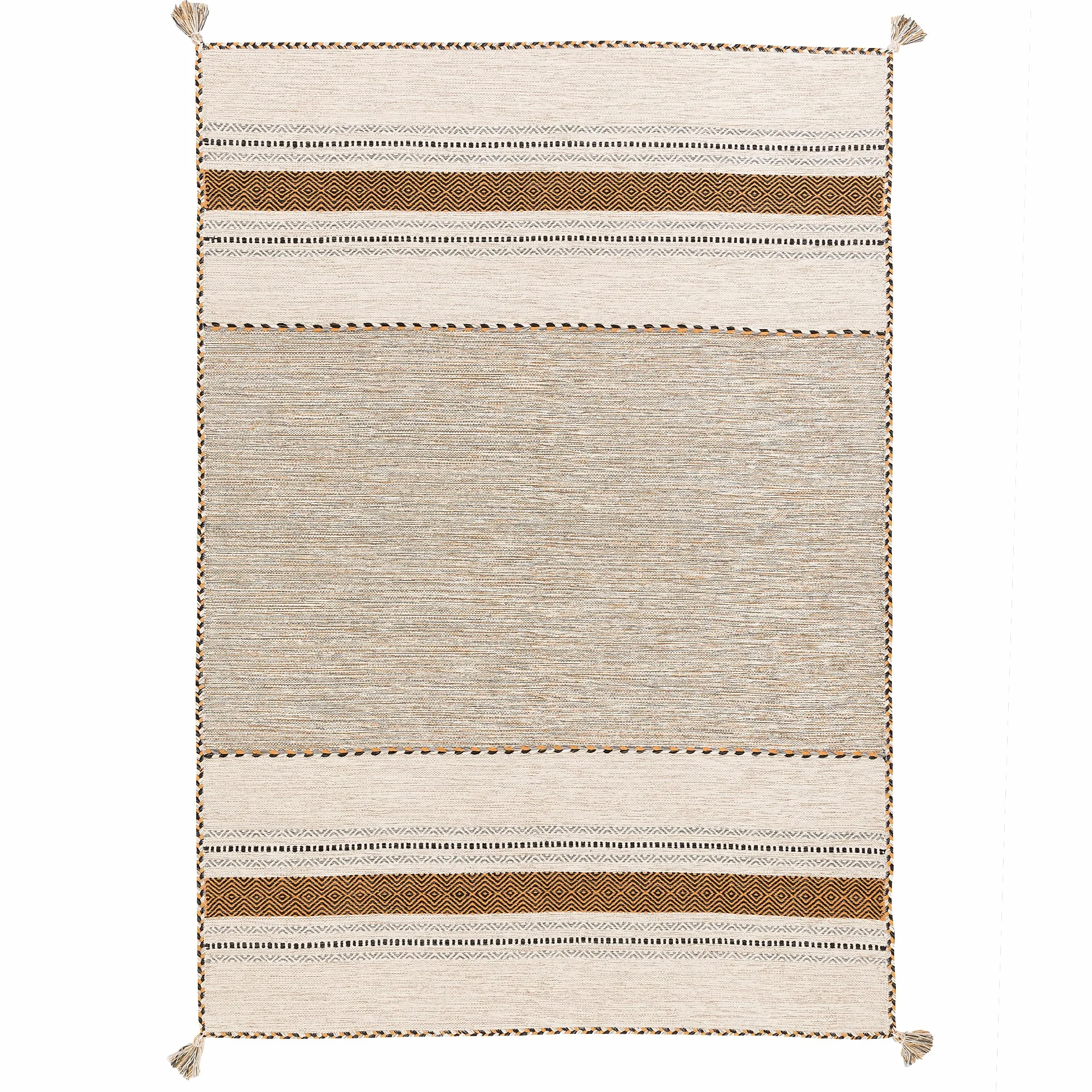 Pergamon Navarro - Tapis Kilim Naturel - Curry Beige - 6 Tailles Disponibles