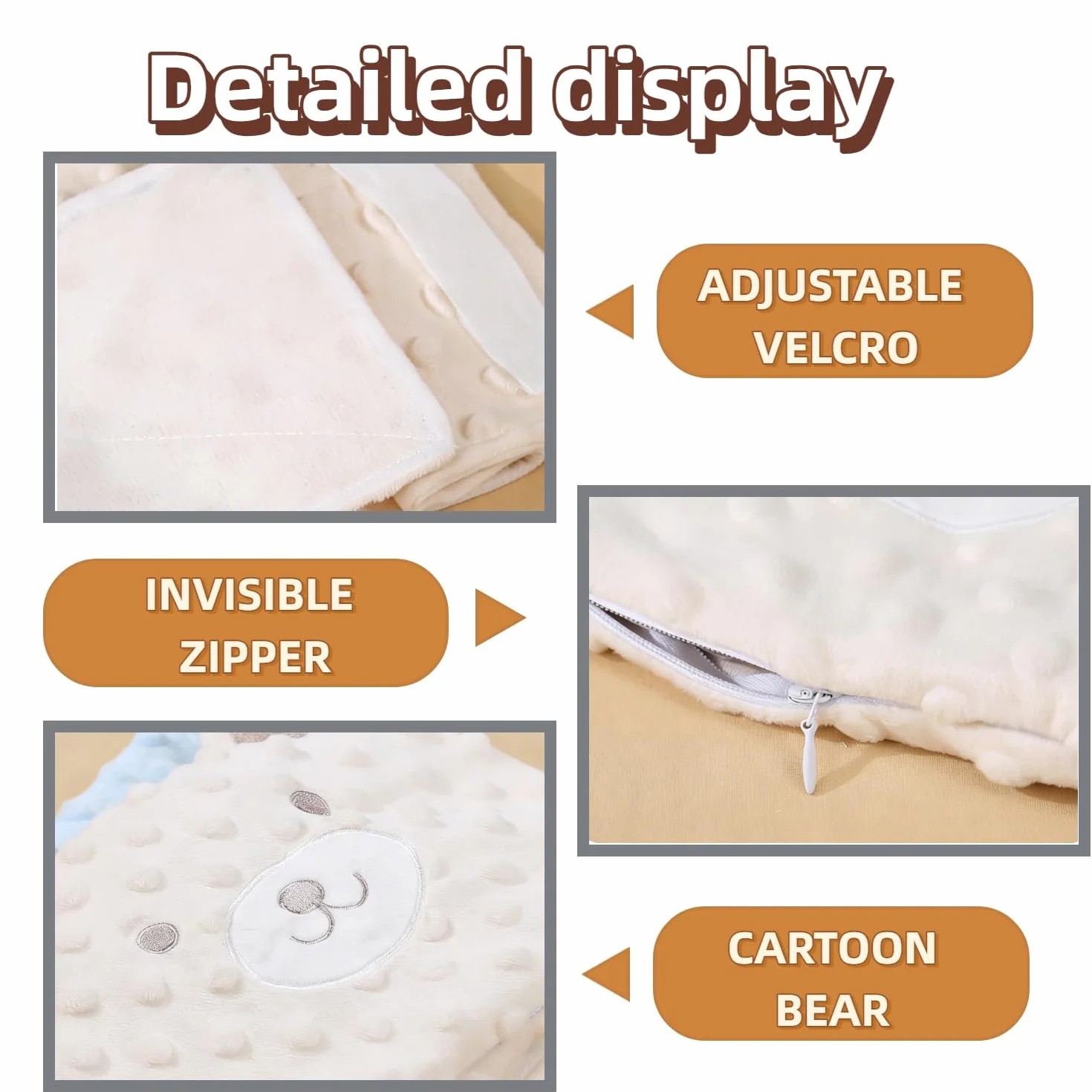 Bouillotte Bebe Anti Colique Ceinture Chauffante Lavable Blanc Cassé
