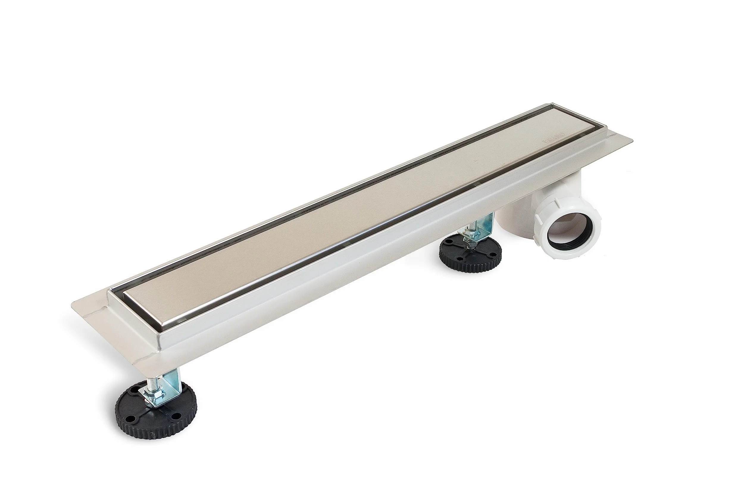 Caniveau de Douche, Caniveau D'évacuation 60cm en Acier Inoxydable, avec Siphon Latéral, Kit Complet, Caniveau de Douche Des Deux Côtés avec Panneau ou Sous Plaque, Caniveau Latéral 2en1
