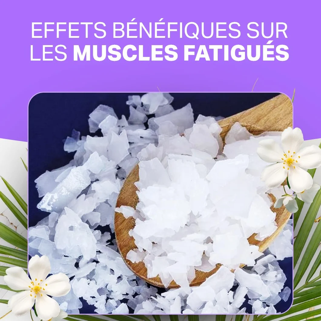 Chlorure de Magnésium Flakes 8 kg Cristaux de Magnésium pour Spa Sel de Bain Relaxant Hexahydraté