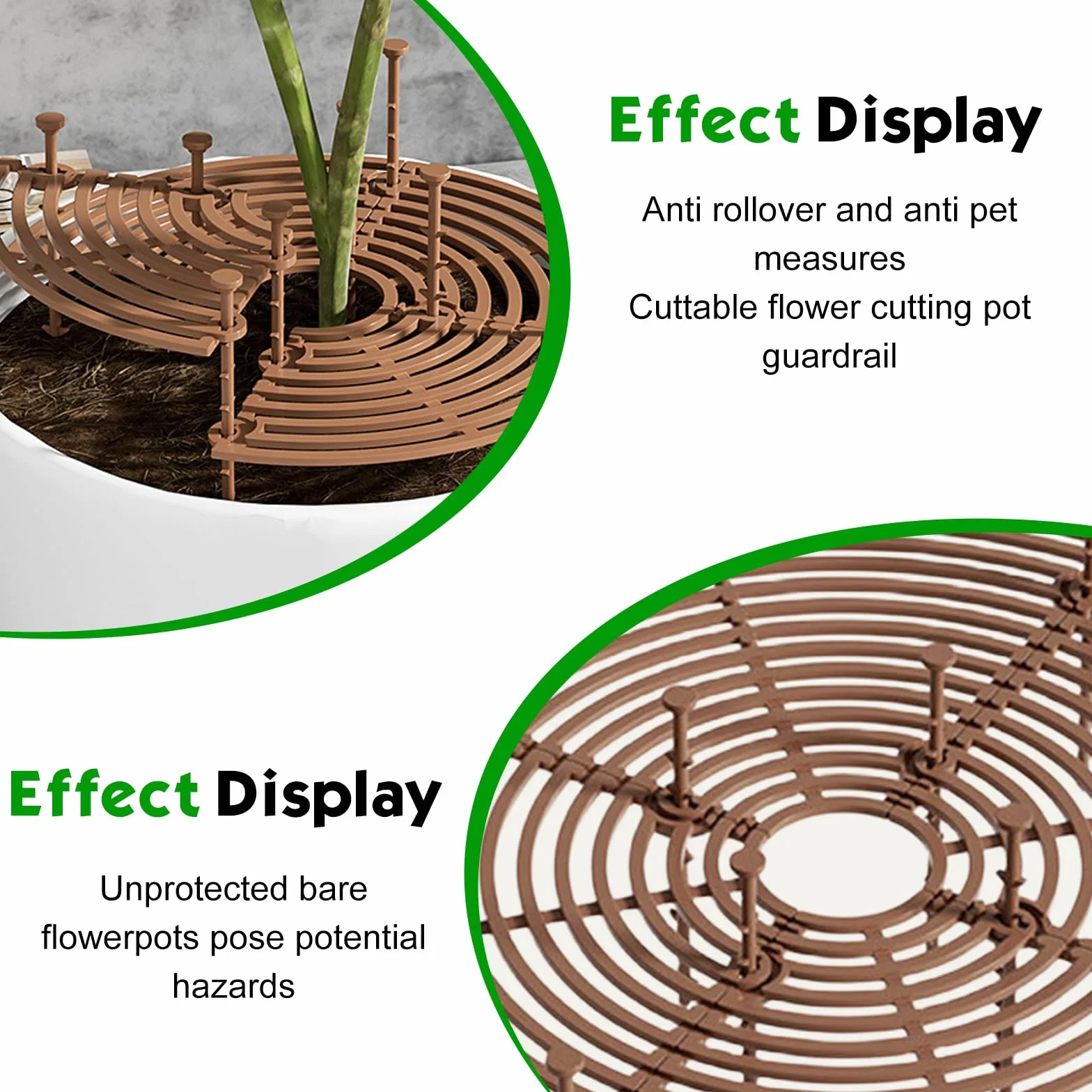 Sporgo Lot de 6 grilles pour pots de fleurs 30 cm couverture protection plantes