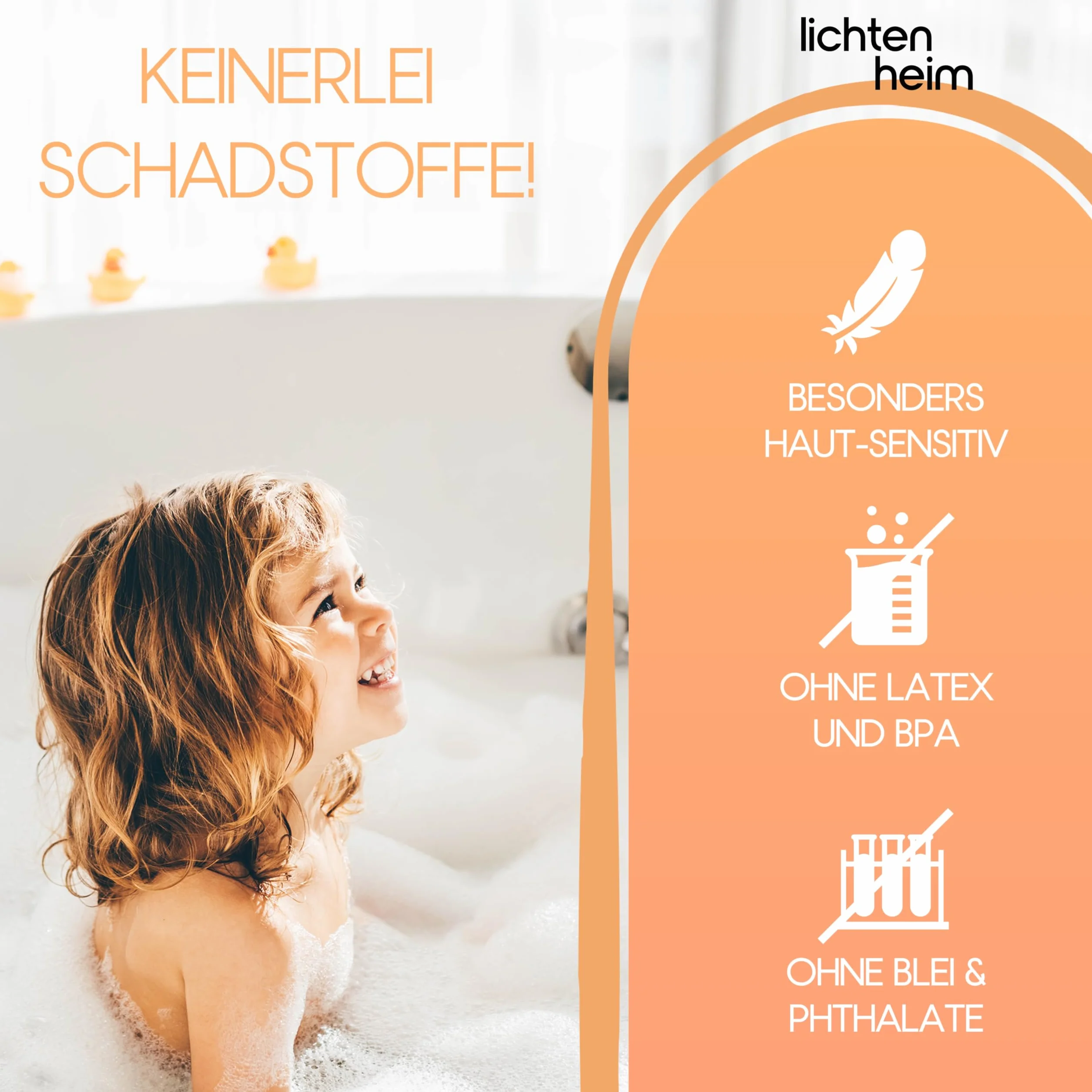 Tapis de douche antidérapant Sensitiv 100x40 cm avec 2 crochets - Tapis de bain sans BPA résistant à la moisissure et lavable