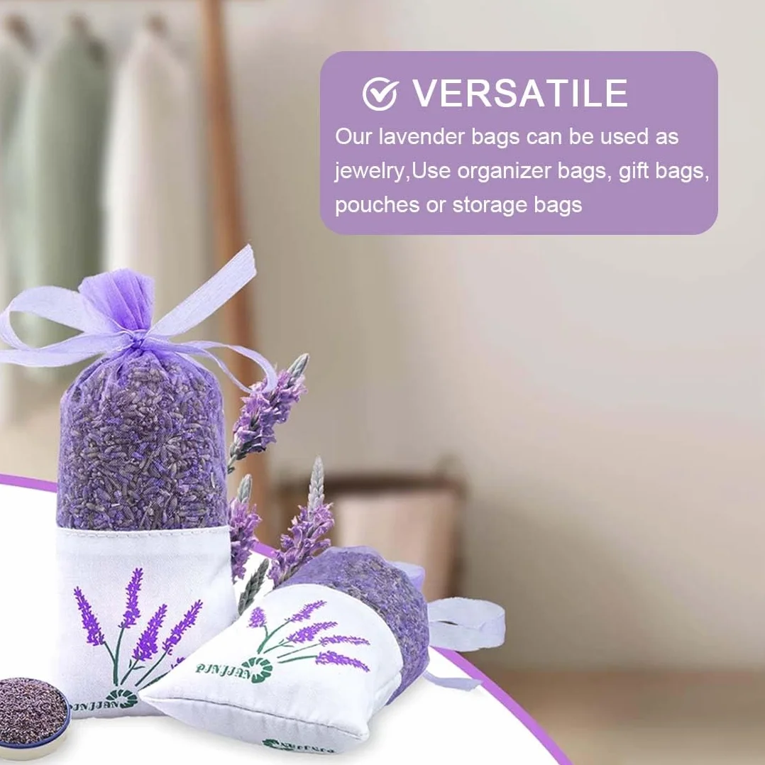 Sachet Lavande Vide avec Rubans Cordon de Serrage, Tissu Parfumé Armoire Anti Mite
