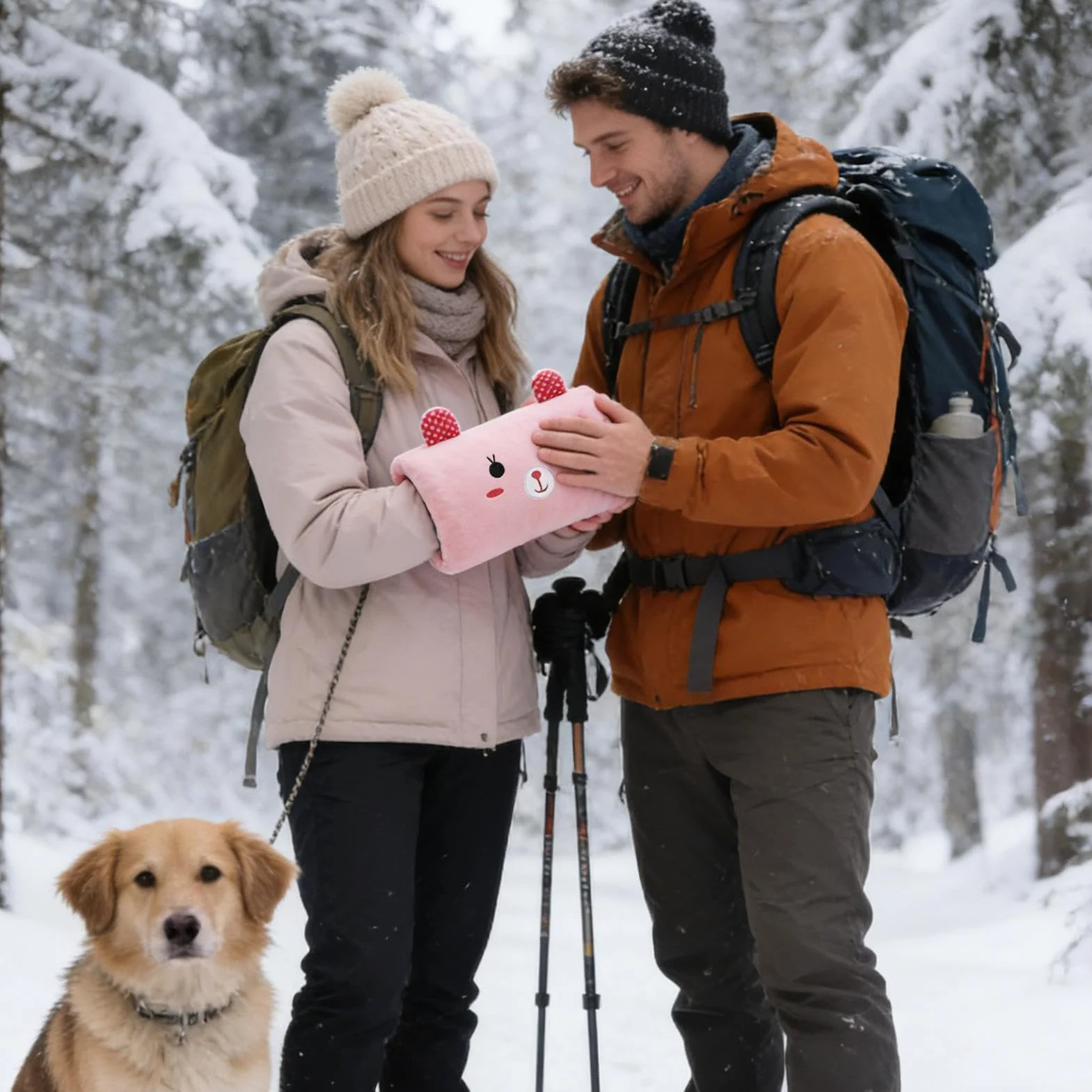 Oreiller À Main en Peluche Chauffant Coussin De Lancer Dessin Animé pour Hiver Voyage