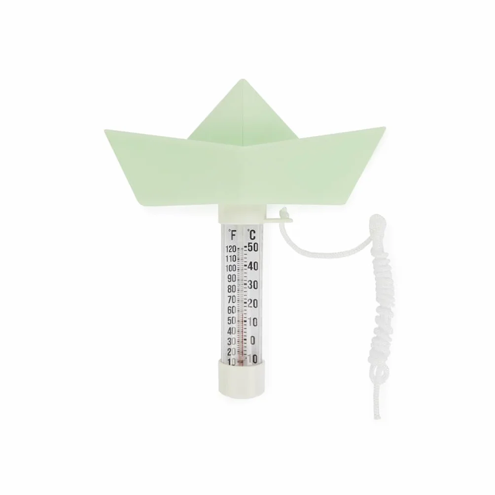 Balvi thermomètre de piscine bain Paper Boat Turquoise flottant origami Plastique