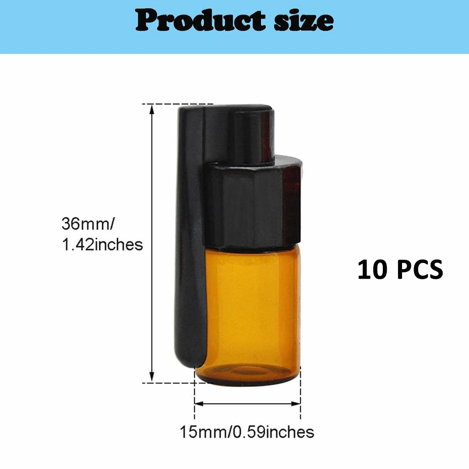 Mini Bouteilles d'Épices en Poudre 10 Pièces avec Entonnoir Outil pour Poudre d'Épices Camping Voyage (3.6 ml)