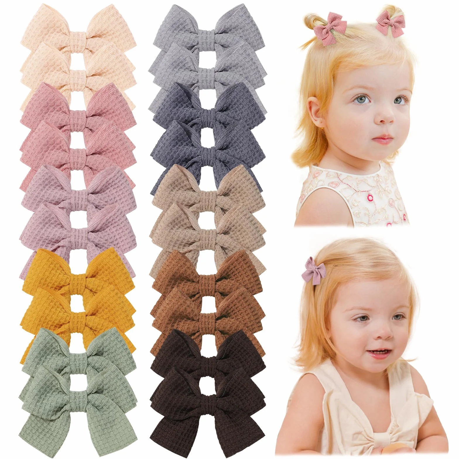 Jollybows 20 Pièces Barrette Cheveux Fille, Pince Crocodile Accessoires Enfant 5 cm