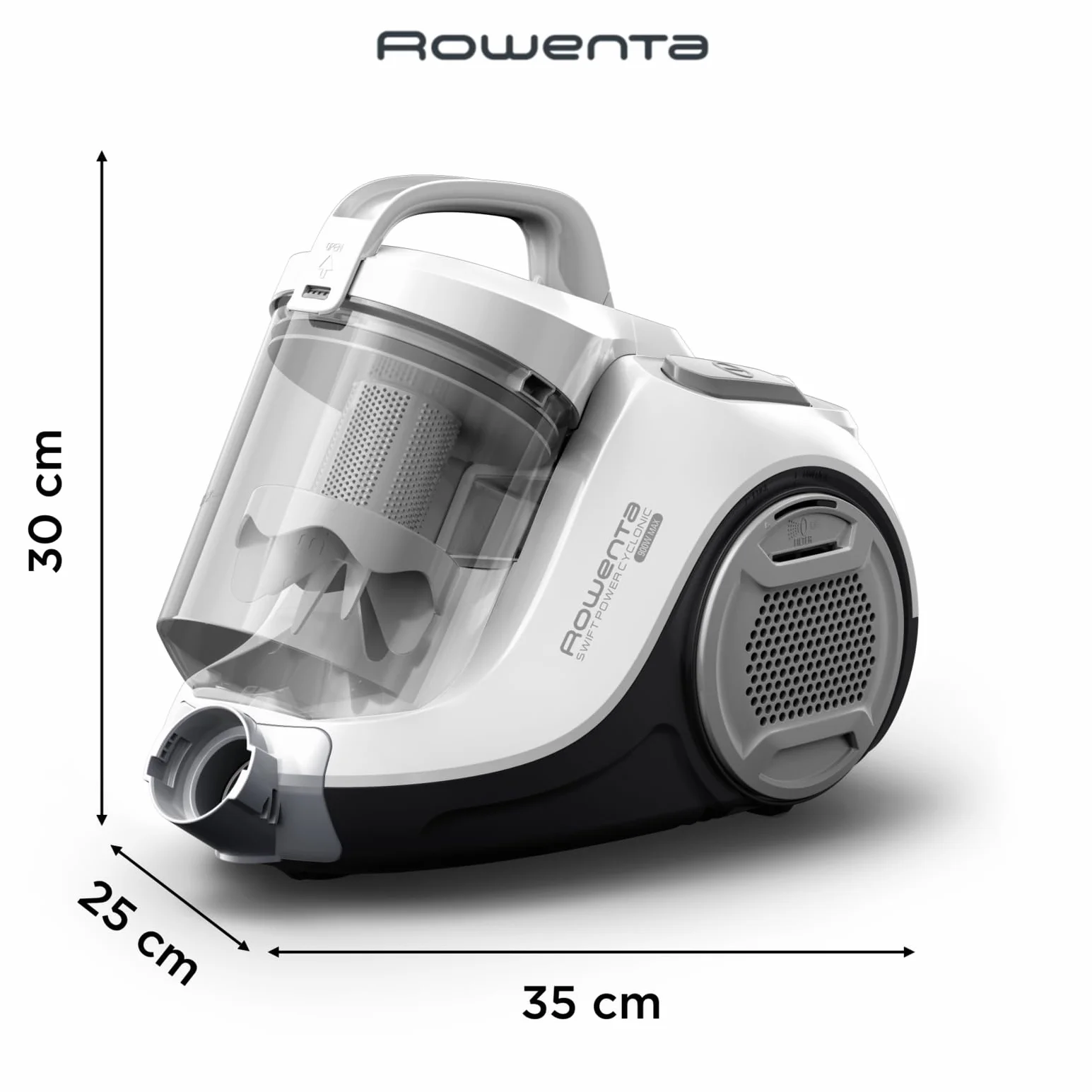 Rowenta Aspirateur sans Sac 900 W Swift Power Cyclonic Blanc RO2917EA