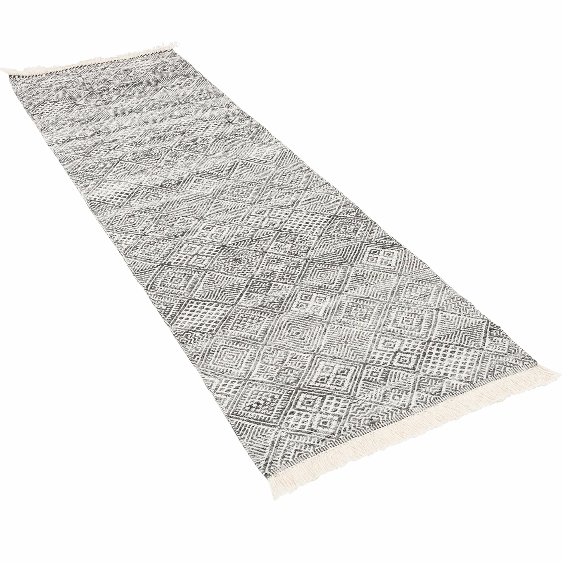 Tapis Durable Tapis de Passage Kelim Fina Anthracite Tendance 100% Pet en 3 Tailles