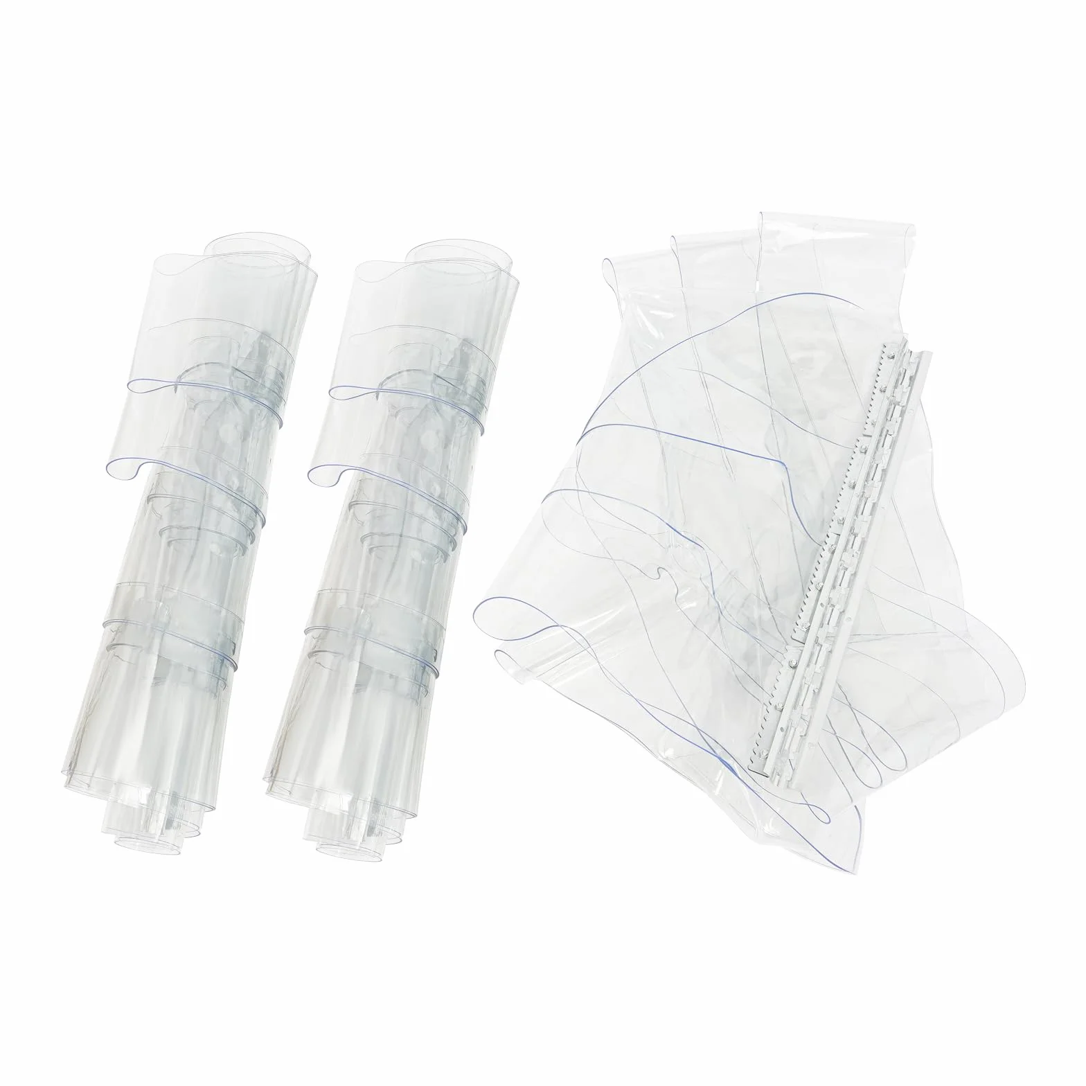Rideau à Lanières en PVC 12 Pièces, 1,8 × 2,1 m, Rideau à Lamelles Transparent, Épaisseur 2 mm, Isolation Thermique, Installation Facile, pour Chambres Froides et Entrepôts