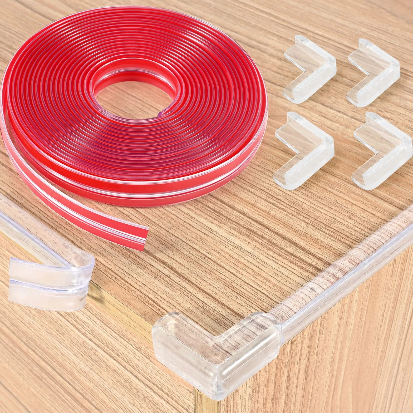 Pré-adhésif Protection Table Bebe 6m, Coin de Table Protection Bébé avec 4 Protection Angle Silicone