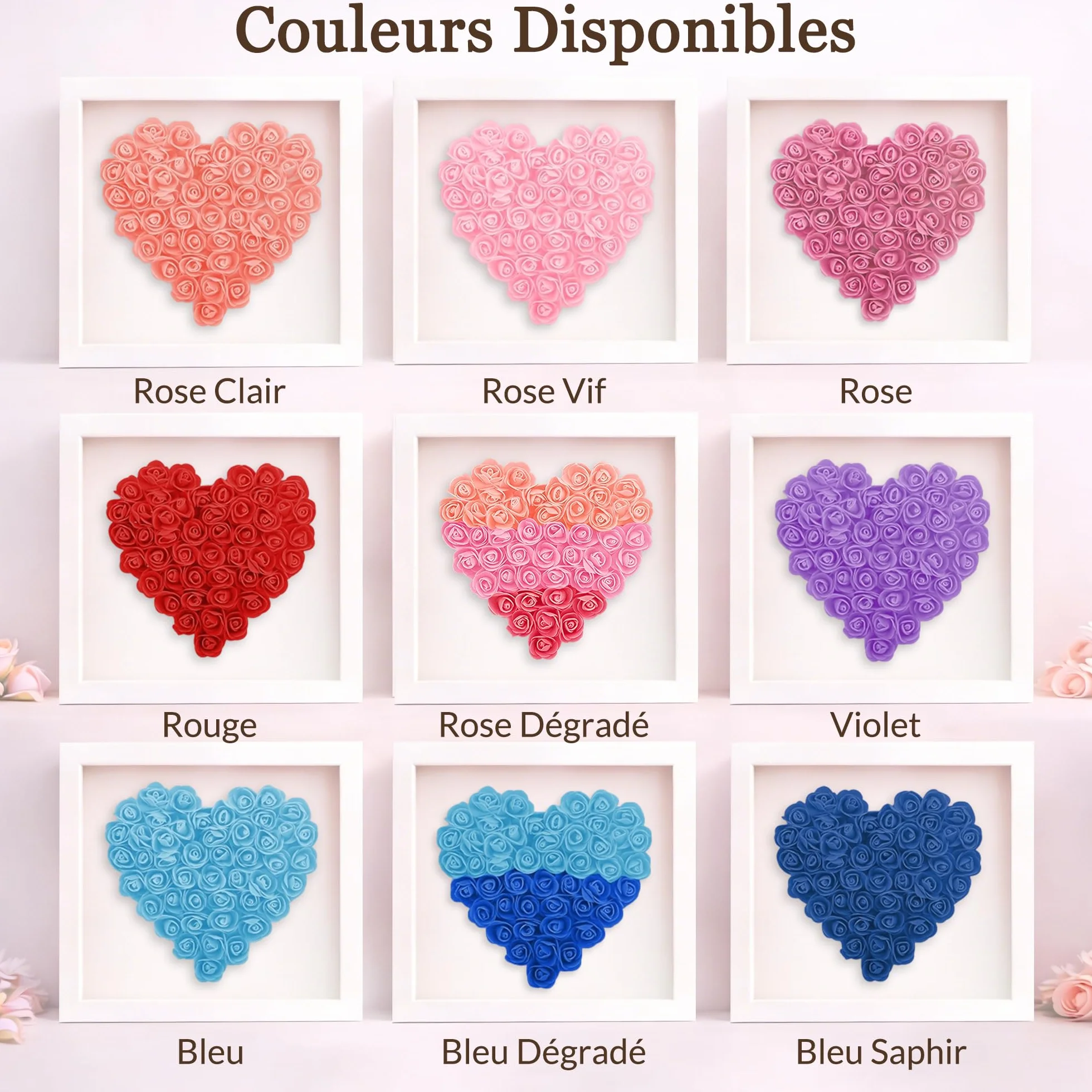 BEXOA Boîte à Fleurs Cœur Personnalisé Cadeau Fête des Mères avec 2-6 Prénoms