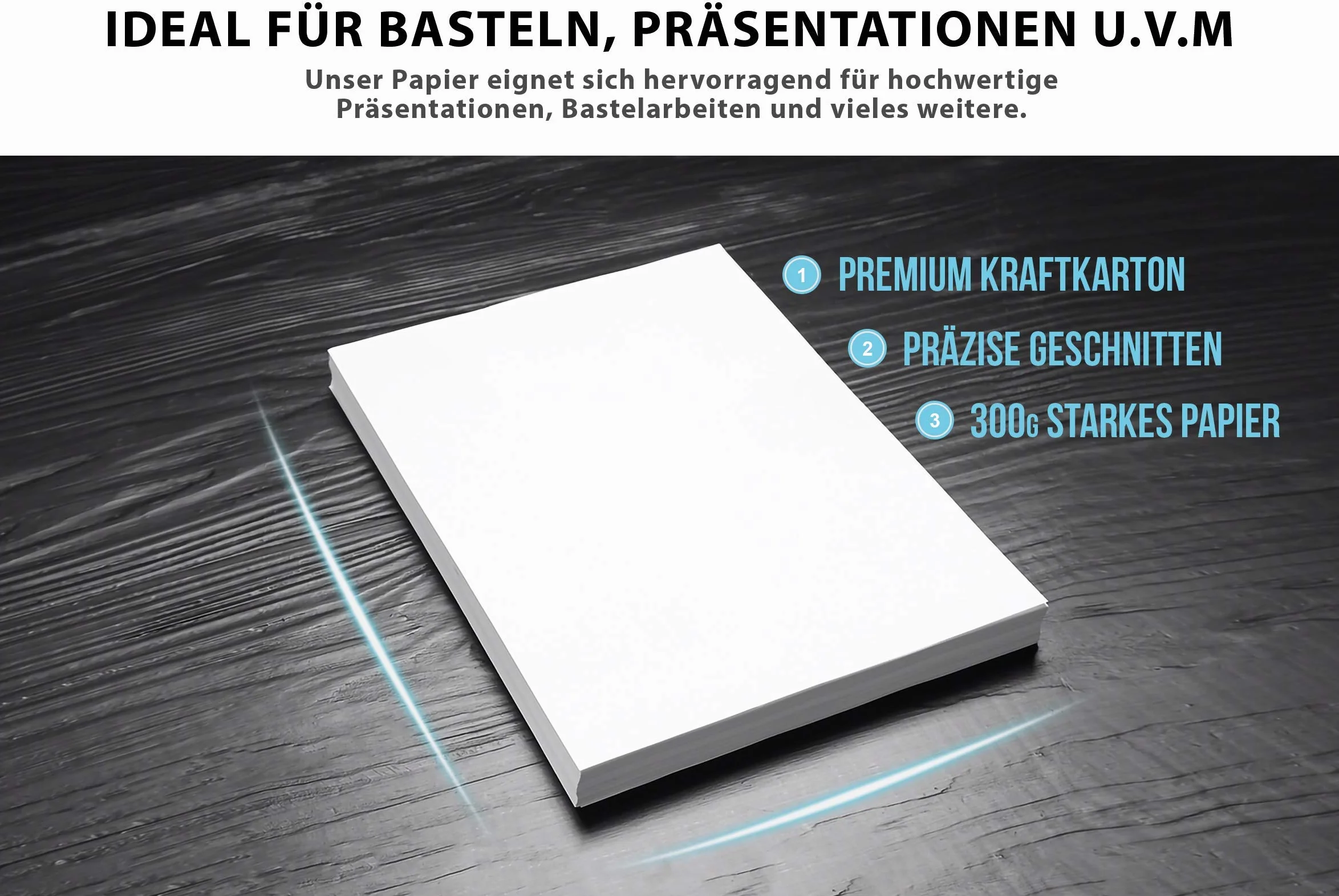 Cartone artigianale 300g/m² 50 feuilles carta premium bianco puro DIN A4 21x29,7 cm