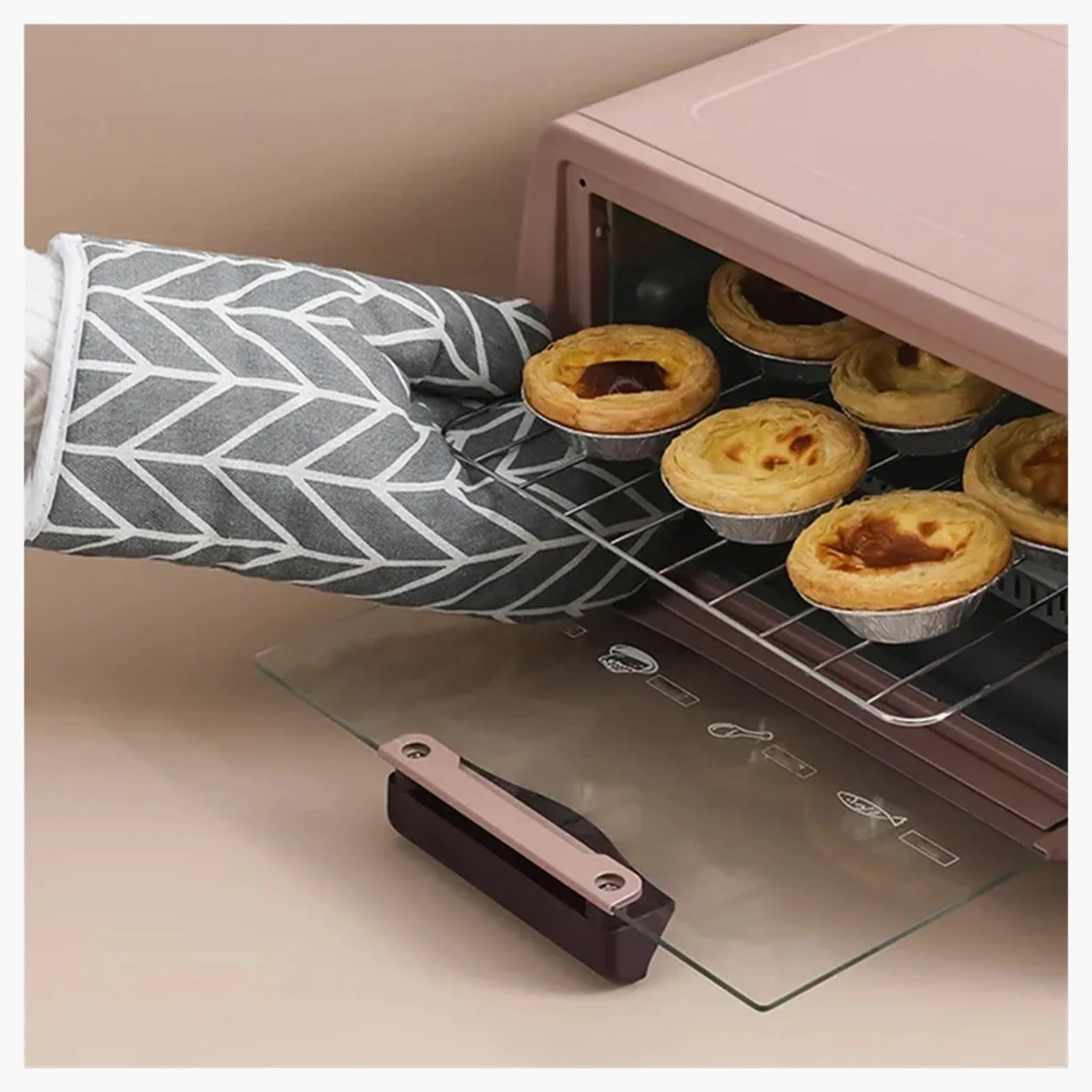MRKU Gants de Cuisine isolants pour Four (Lot de 2), résistants à la Chaleur et compatibles Micro-Ondes, avec Grille épaisse.