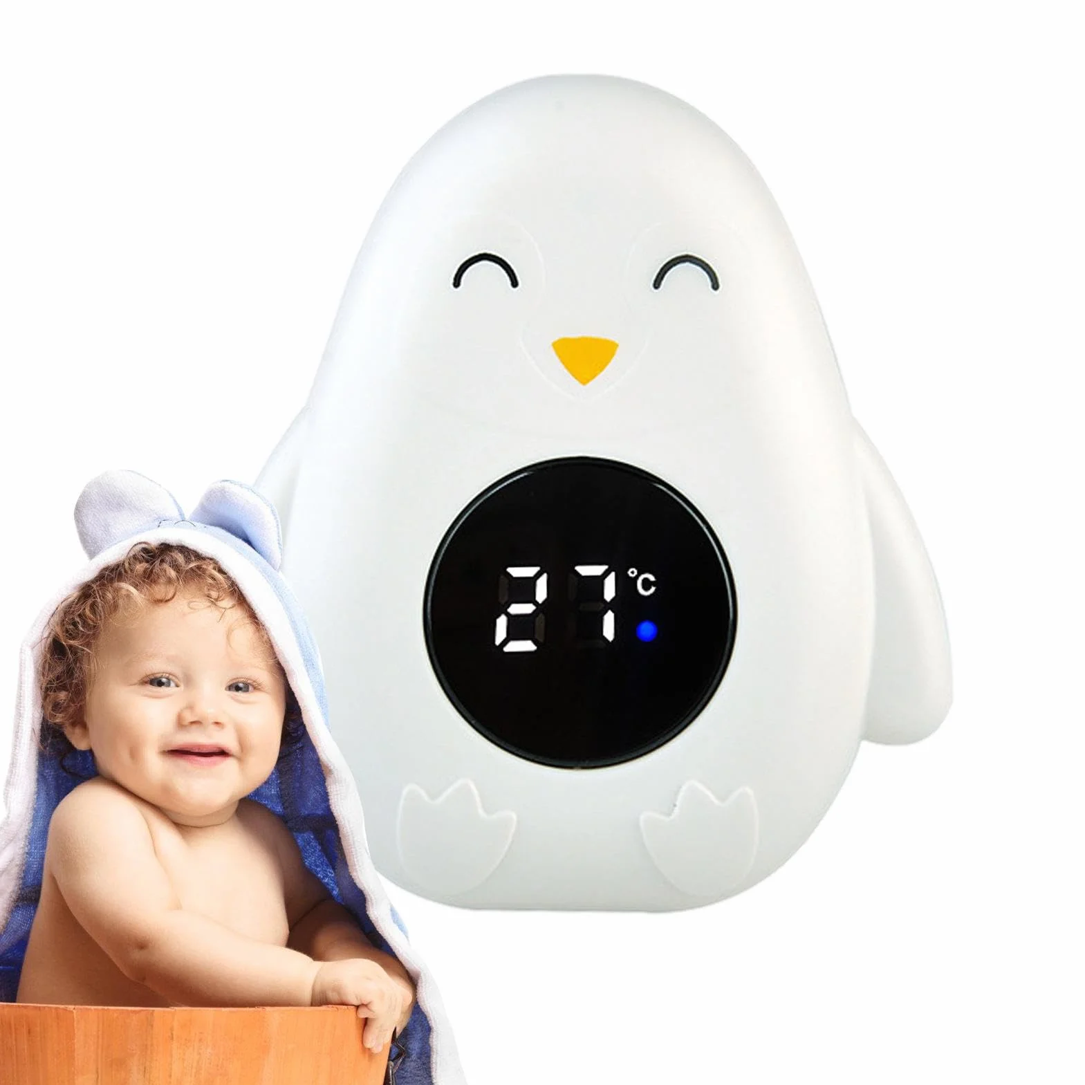 Thermomètre de Bain Numérique Manchot Bébé Écran LCD Tactile LED