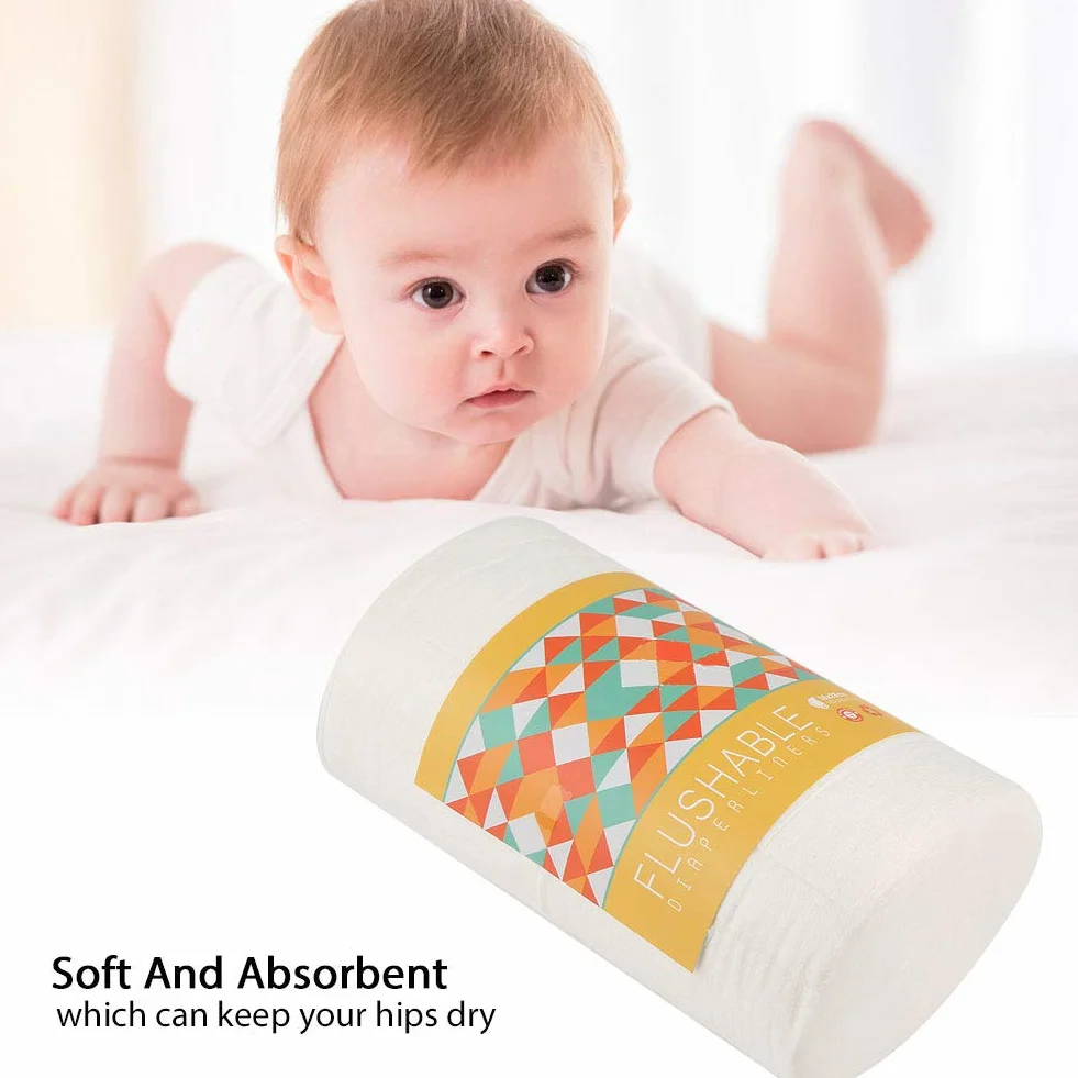 Doublures de Couches en Bambou 100 Couches Jetables Biodégradables pour bébé