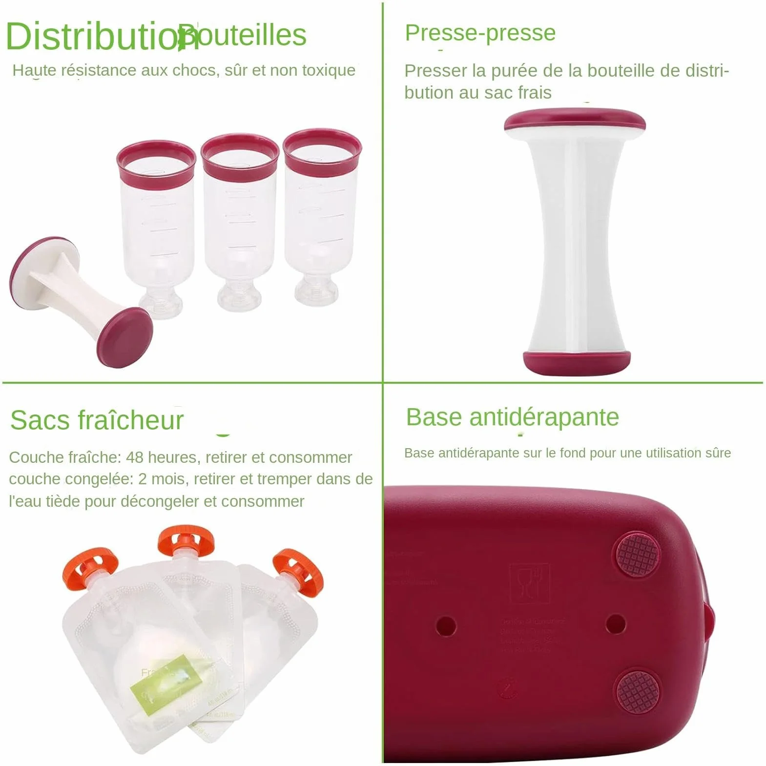 Station De Compression Pour Aliments Pour Bébé 26x12.5x23cm Portable Machine À Aliments Pour Bébé
