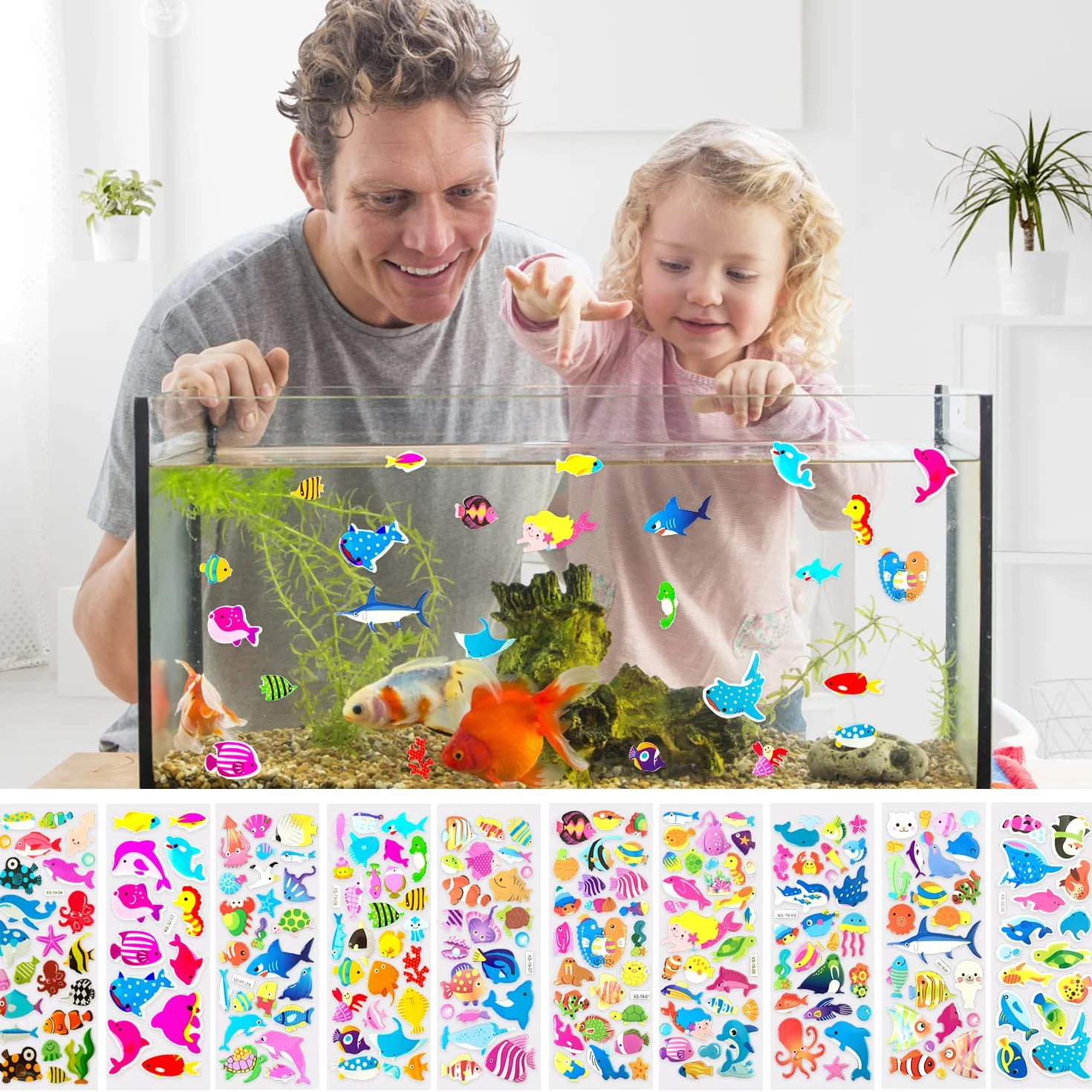 OWill 1000+ Gommettes Enfants 3D Autocollant 40 Feuilles Autocollants Animaux Dinosaures Fruits Camions Étoiles