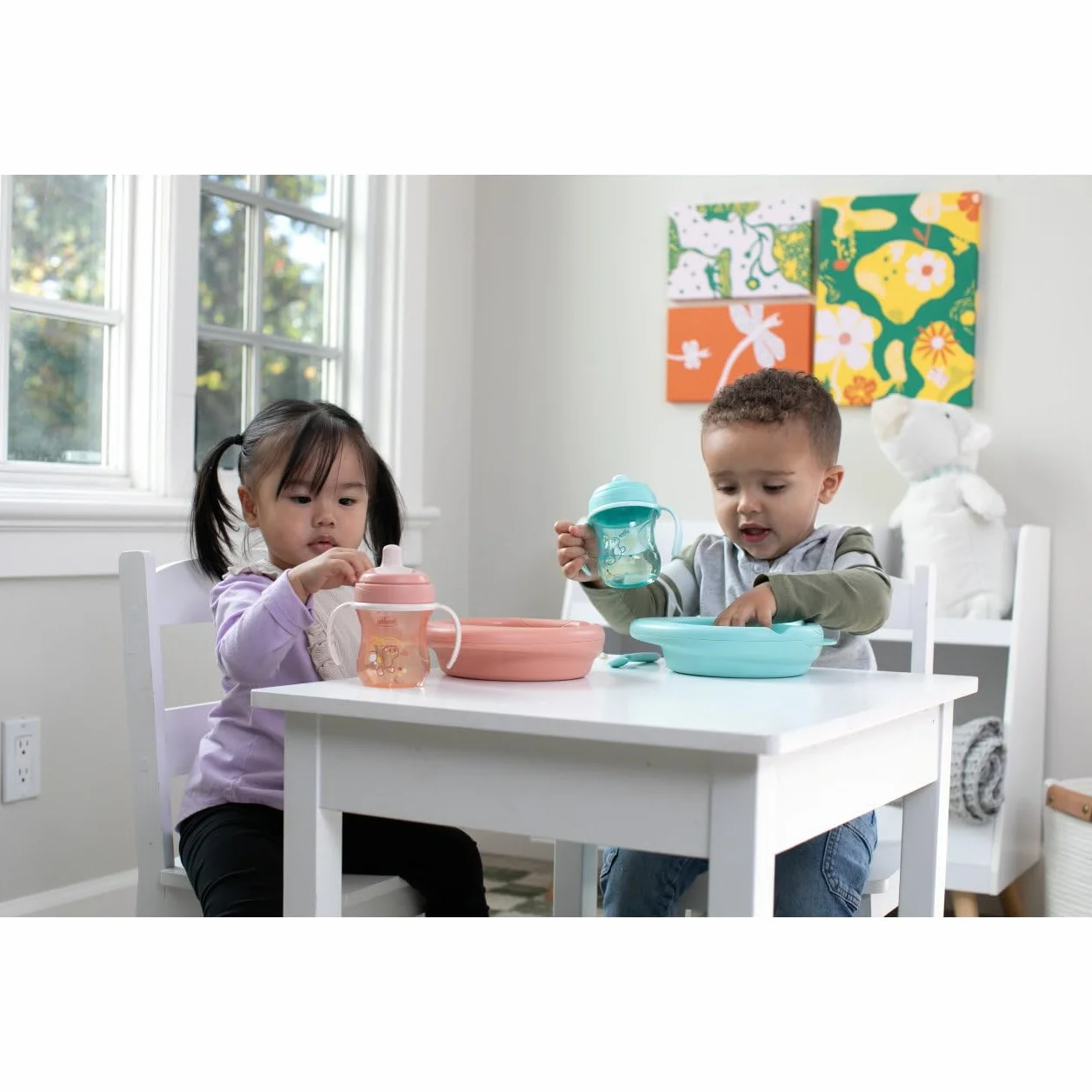 Chicco tasse d'apprentissage anti-goutte plastique bec ergonomique semi-doux 6+ mois sans BPA Rose