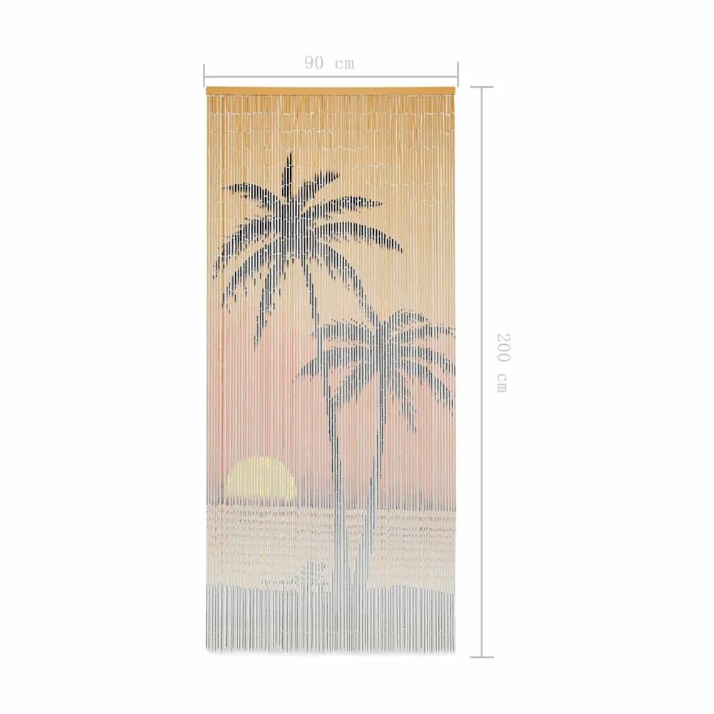 Leasha Rideaux de Porte Bambou, Rideau Décoration Anti Mouches Séparation de Pièce Bambou 90x200 cm