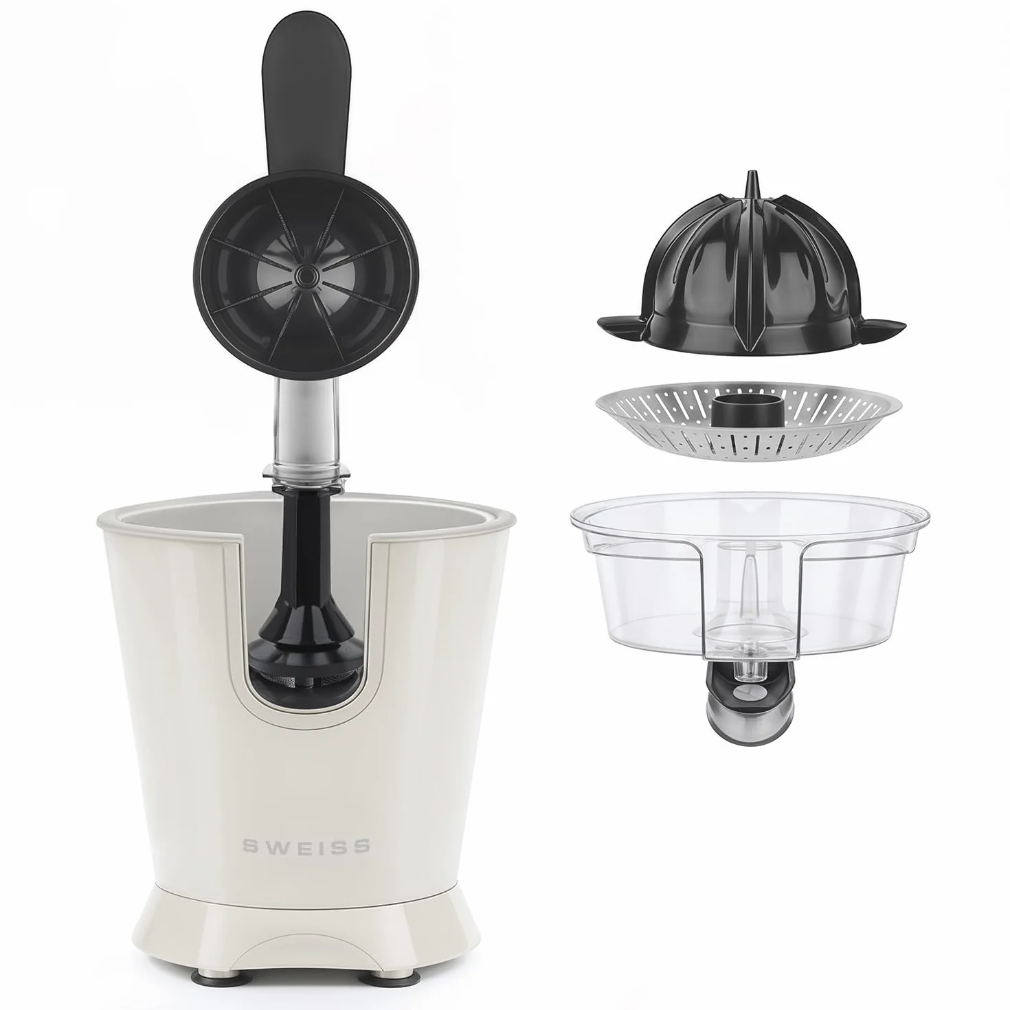 SWEISS Presse-agrumes électrique professionnel ZEST8 160W Bec verseur anti-gouttes Compatible lave-vaisselle