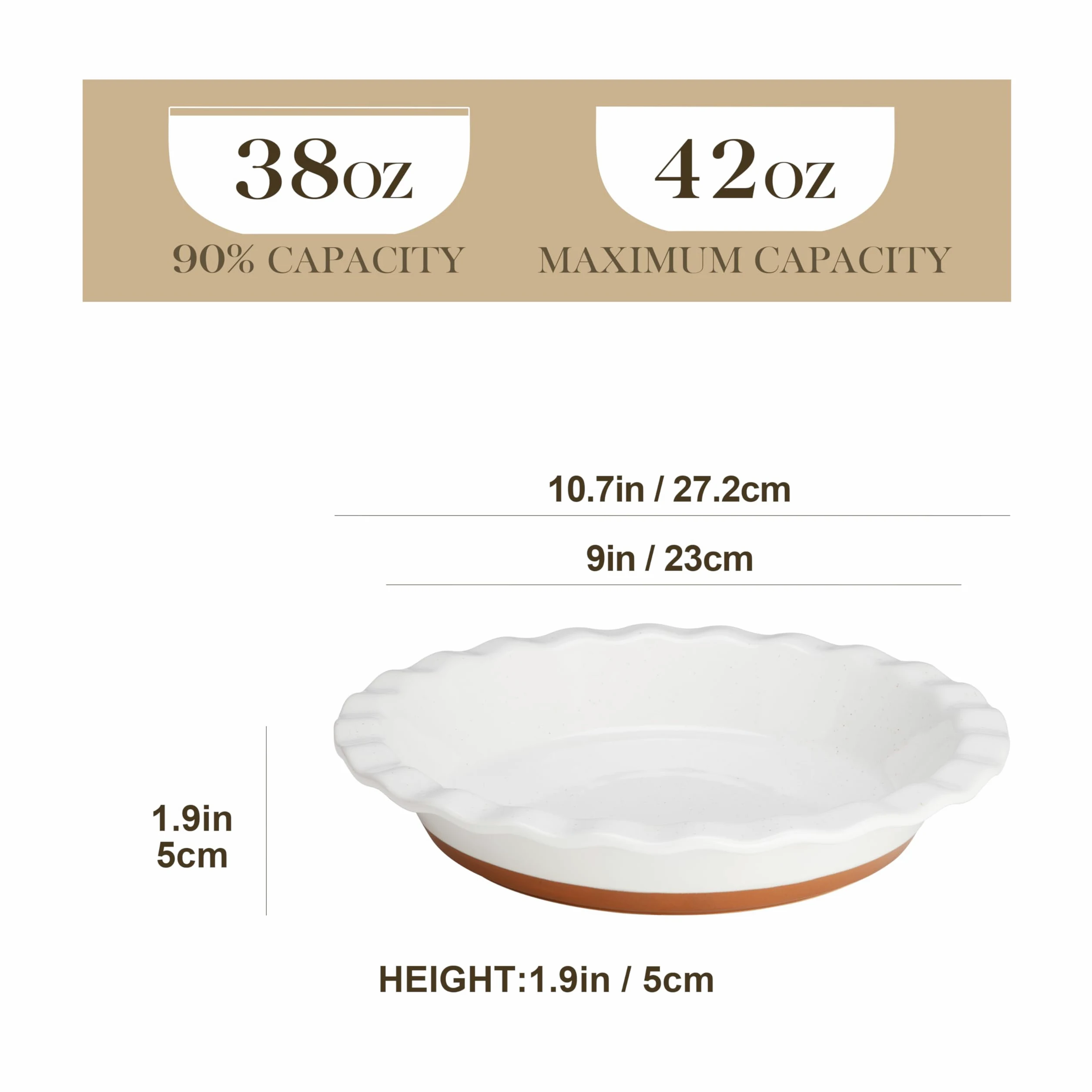 MALACASA Série TARA 1 Pièce Moule à Tarte en Grès | φ 23 cm, 1260 ml | Plat à Tarte avec Motif de Sésame | Passe au Lave-vaisselle | Parfait pour Tartes, Gratins, Gâteaux, Desserts et Lasagnes