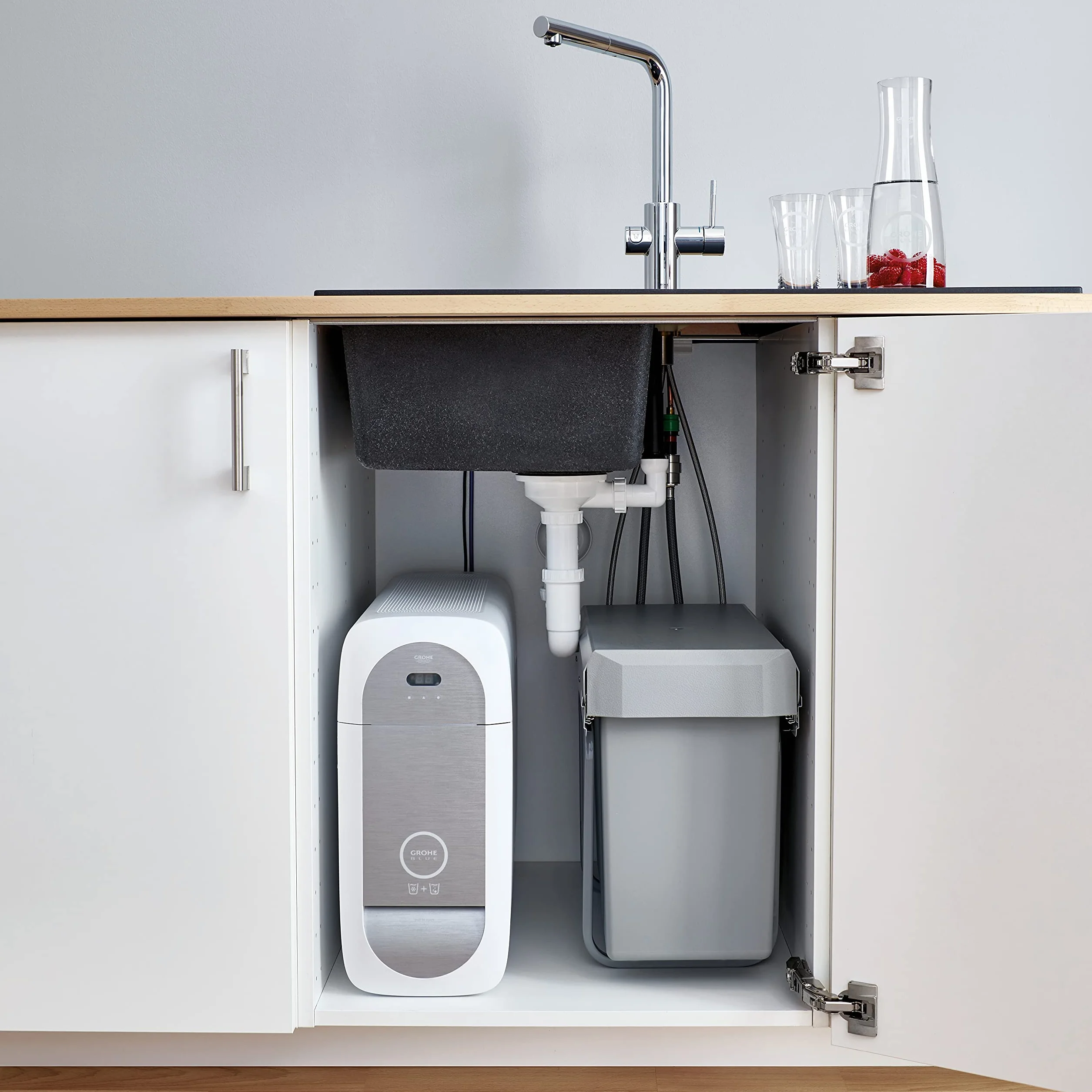 GROHE Blue Poubelle de Cuisine Tri sélectif Double Compartiment 2X15L Gris