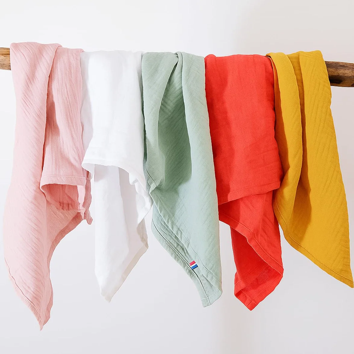 PAPATE Lot de 2 Langes Bébé 50x50cm Coton Bio Rose Fabriqués en France