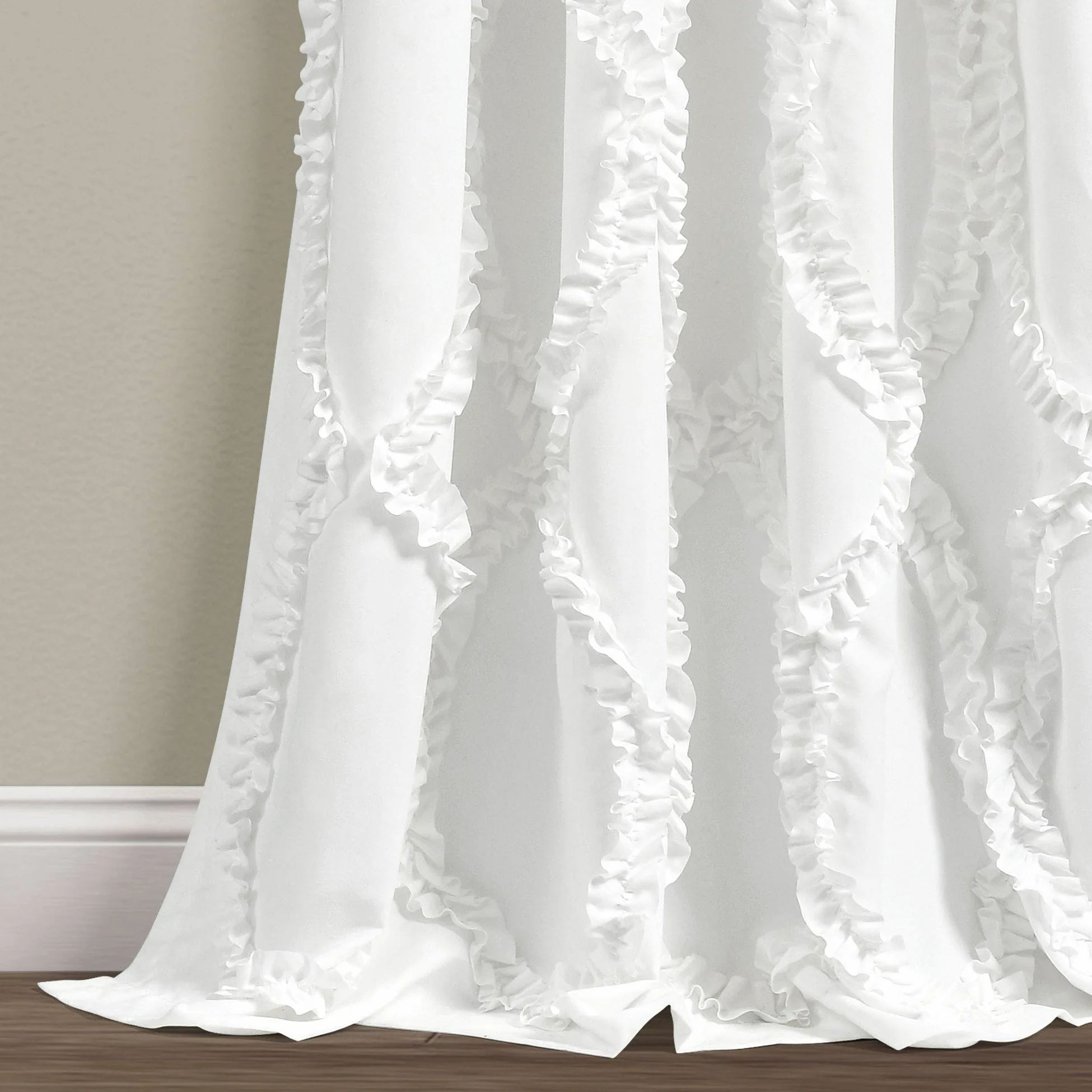 Lush Decor Avon Rideau de fenêtre Ivoire pour Salon, Salle à Manger, Chambre à Coucher (Simple), 137,2 x 241,3 cm (l x L), Blanc
