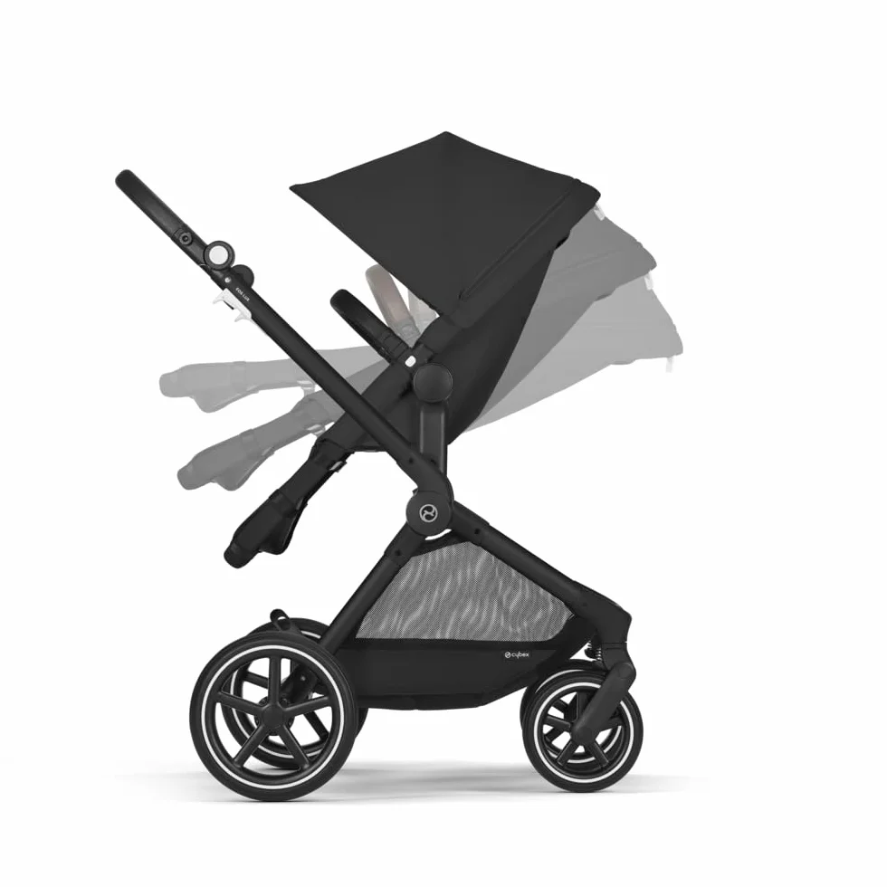 CYBEX Gold EOS Lux Poussette 2-en-1 Système Voyage Moon Black