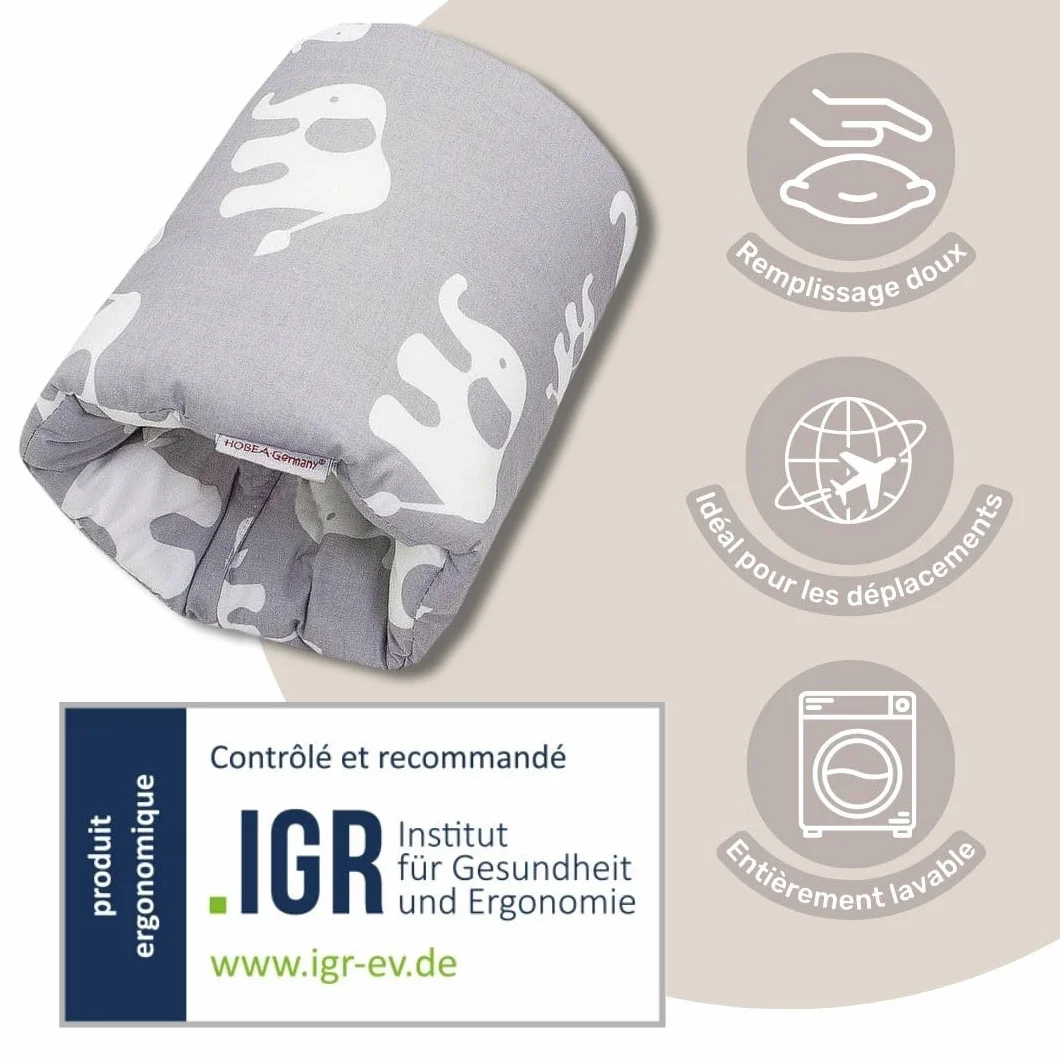 HOBEA-Germany Coussins d’Allaitement Mini oreillers pour déplacements Coeurs Vieux Rose