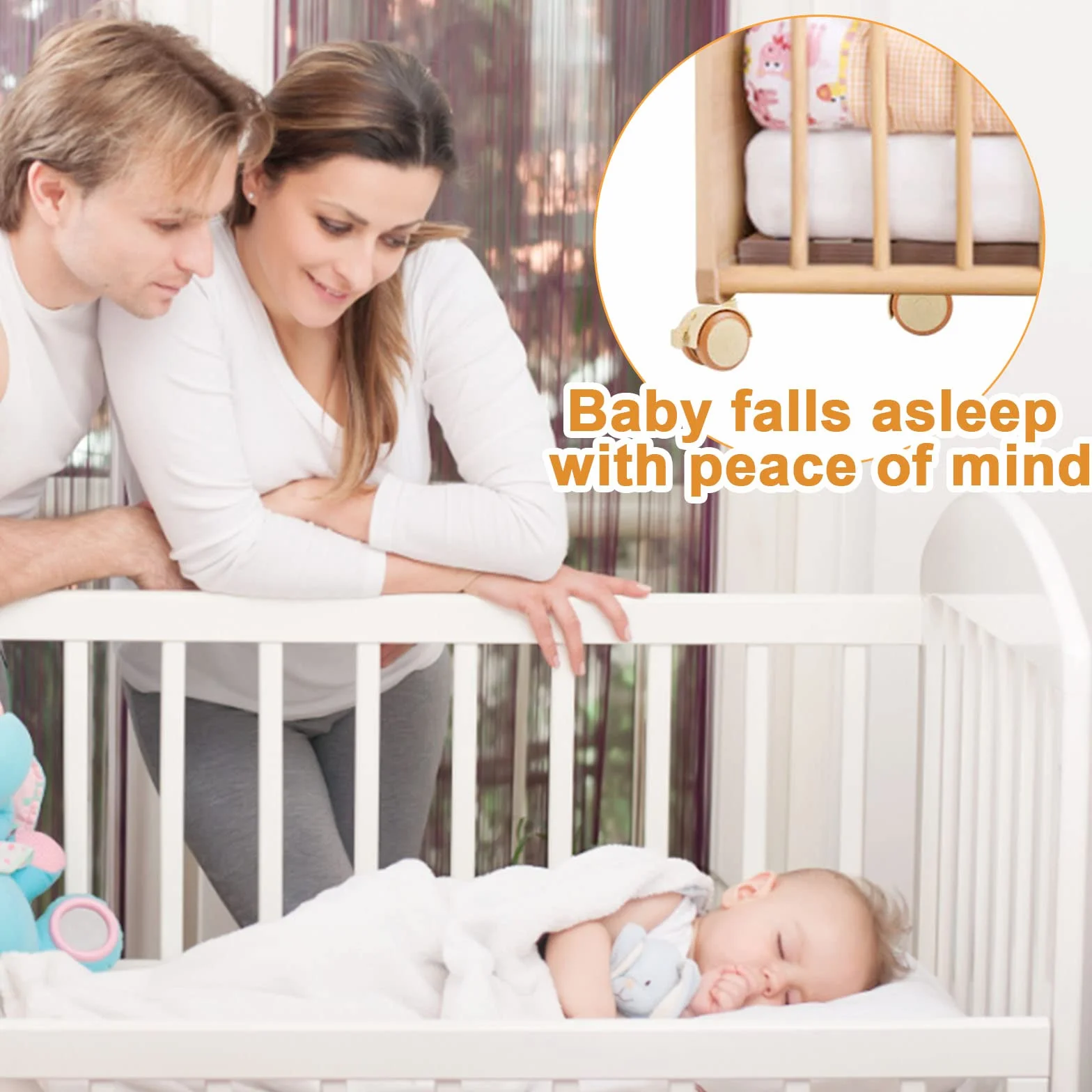 Roulettes Pivotantes 360° pour Meubles d'enfants, Muet, Support Roue Lit Bébé