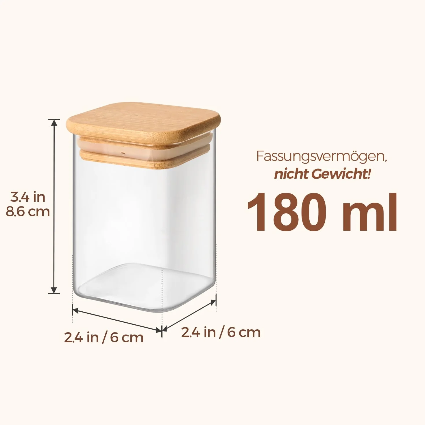 ComSaf Pots à Épices 180 Ml 16 Pièces, Bocaux en Verre Hermétiques avec Couvercle, Rangement Cuisine
