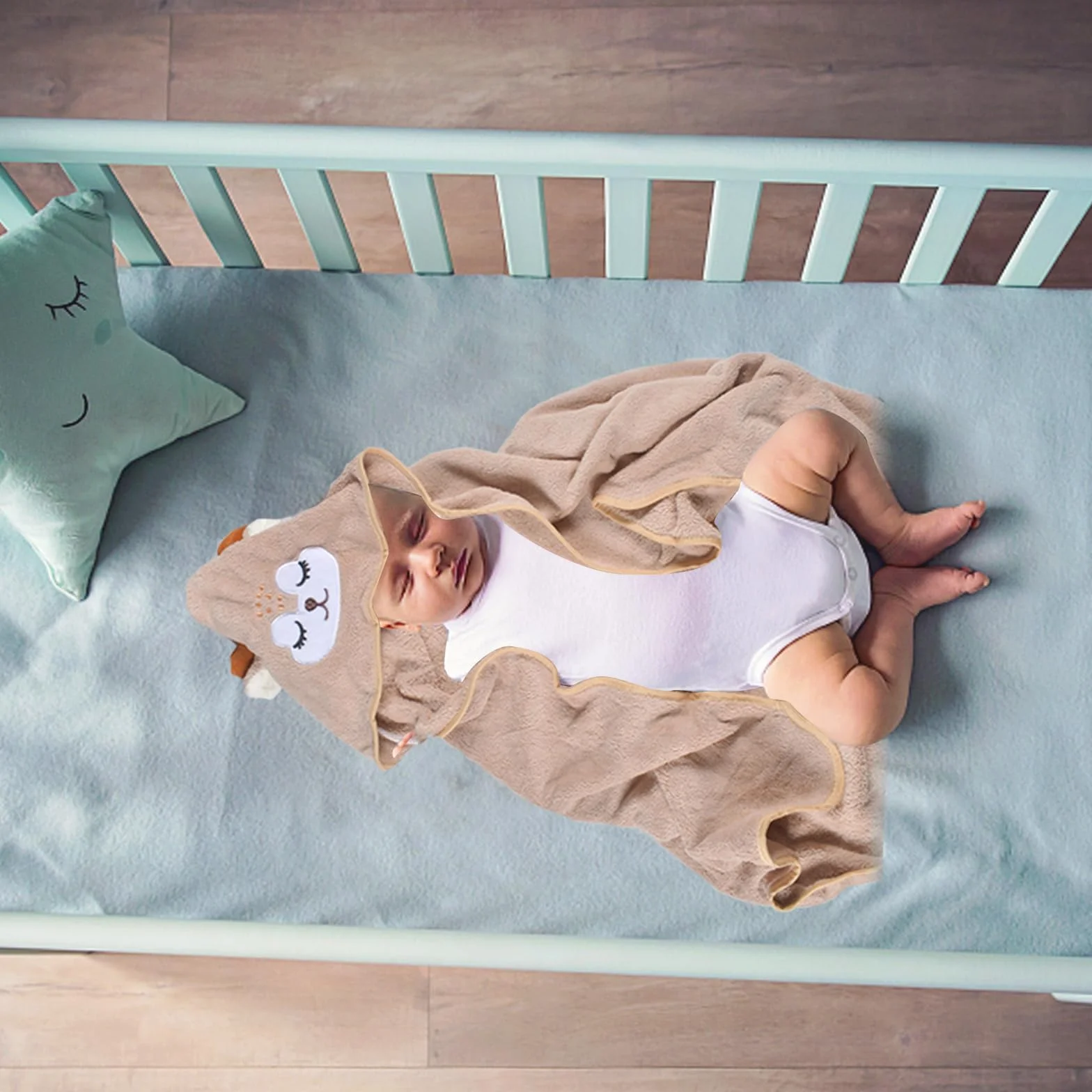 Serviette de Bain à Capuche Bébé 3 Pièces Bambou Super Absorbante