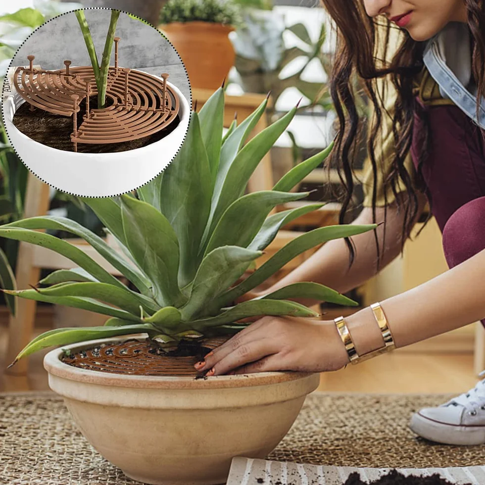 Lot de 2 Grille Protection Plante 19cm, Protecteur pour Pot de Fleurs, avec 8 Boulons
