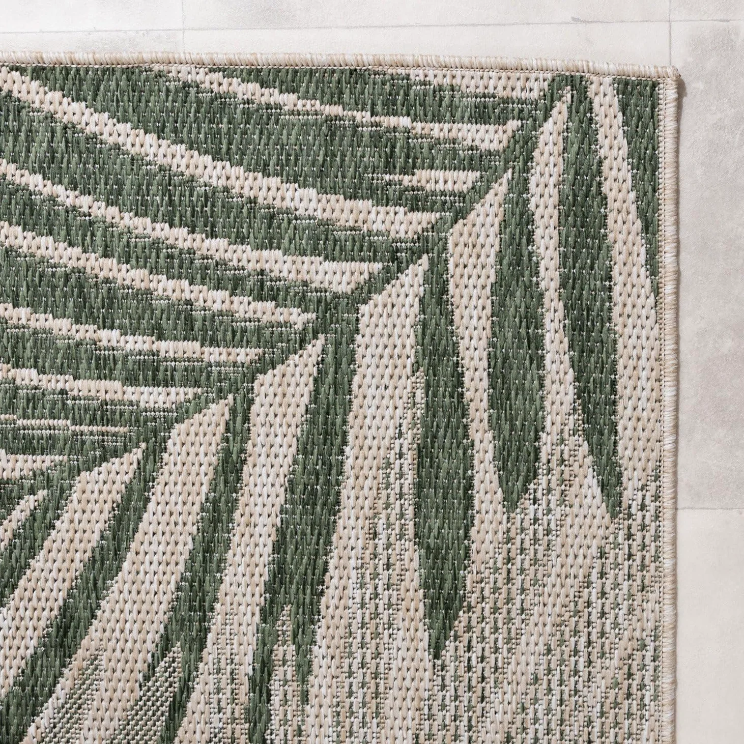 FRAAI | Home & Living Tapis d'extérieur - Tiga Palm Vert - 80x150 cm - Tapis Exterieur Resistant Pluie - Rectangulaire - Terrasse, Jardin, Balcon | Résistant aux intempéries - Synthétique - Polypropylène - Balcon, Jardin/Terrasse - Tapis d'extérieur