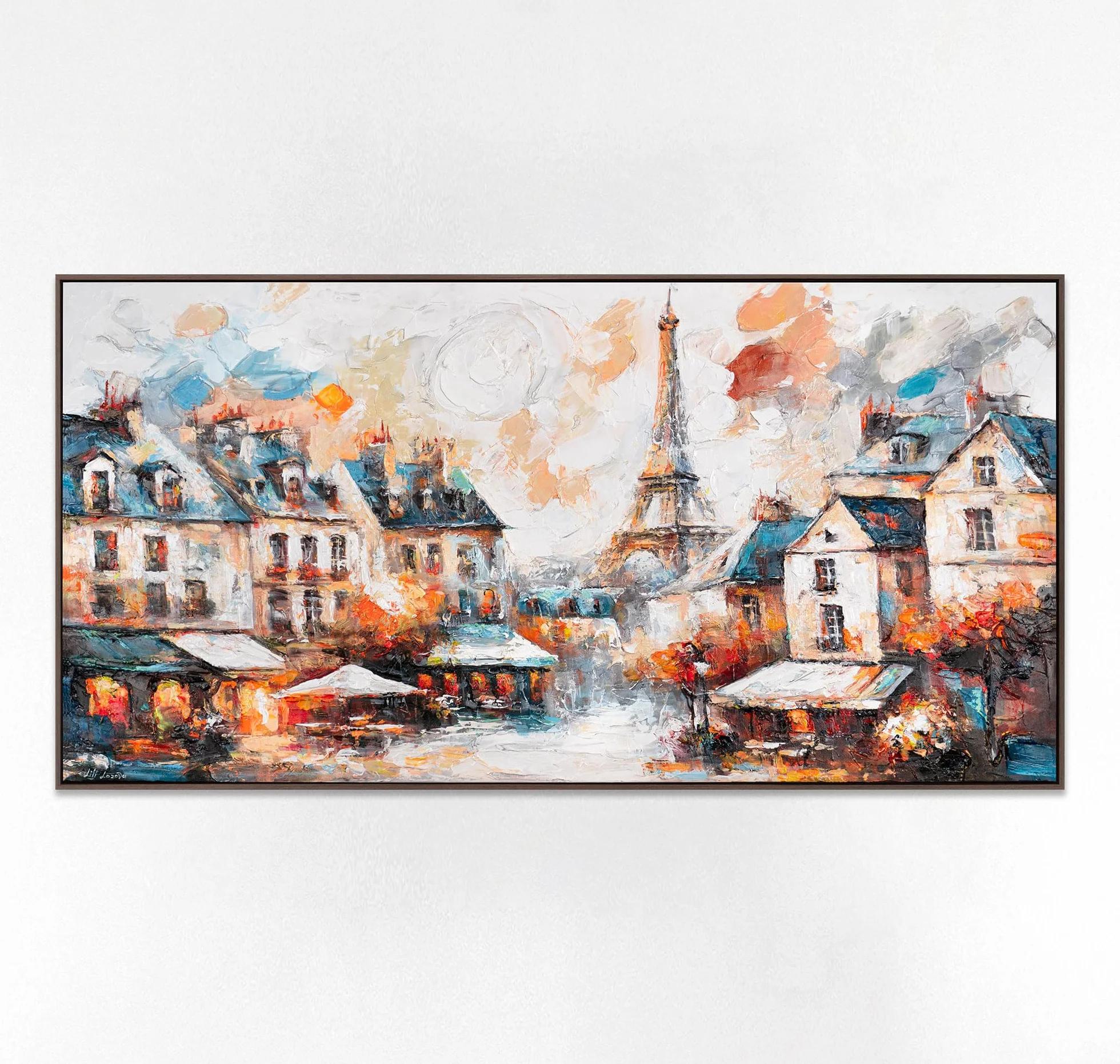 Peinture acrylique paysage sur toile moderne 100x50 cm Tableau mural peint à la main Décoration salon