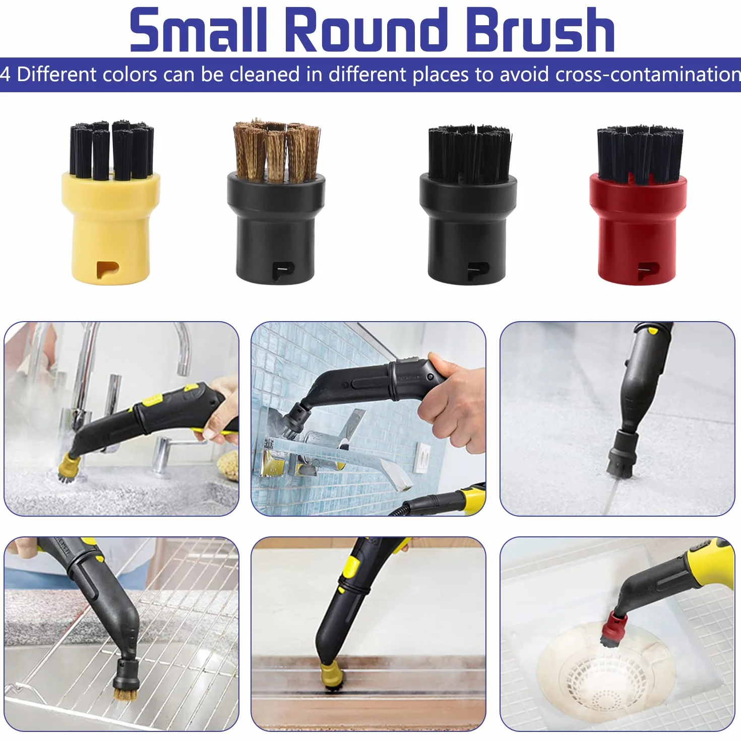 Accessoires Nettoyeur Vapeur Kärcher SC1 SC2 SC3 SC4 SC5, Brosse Ronde, Buse Rallongée Noire