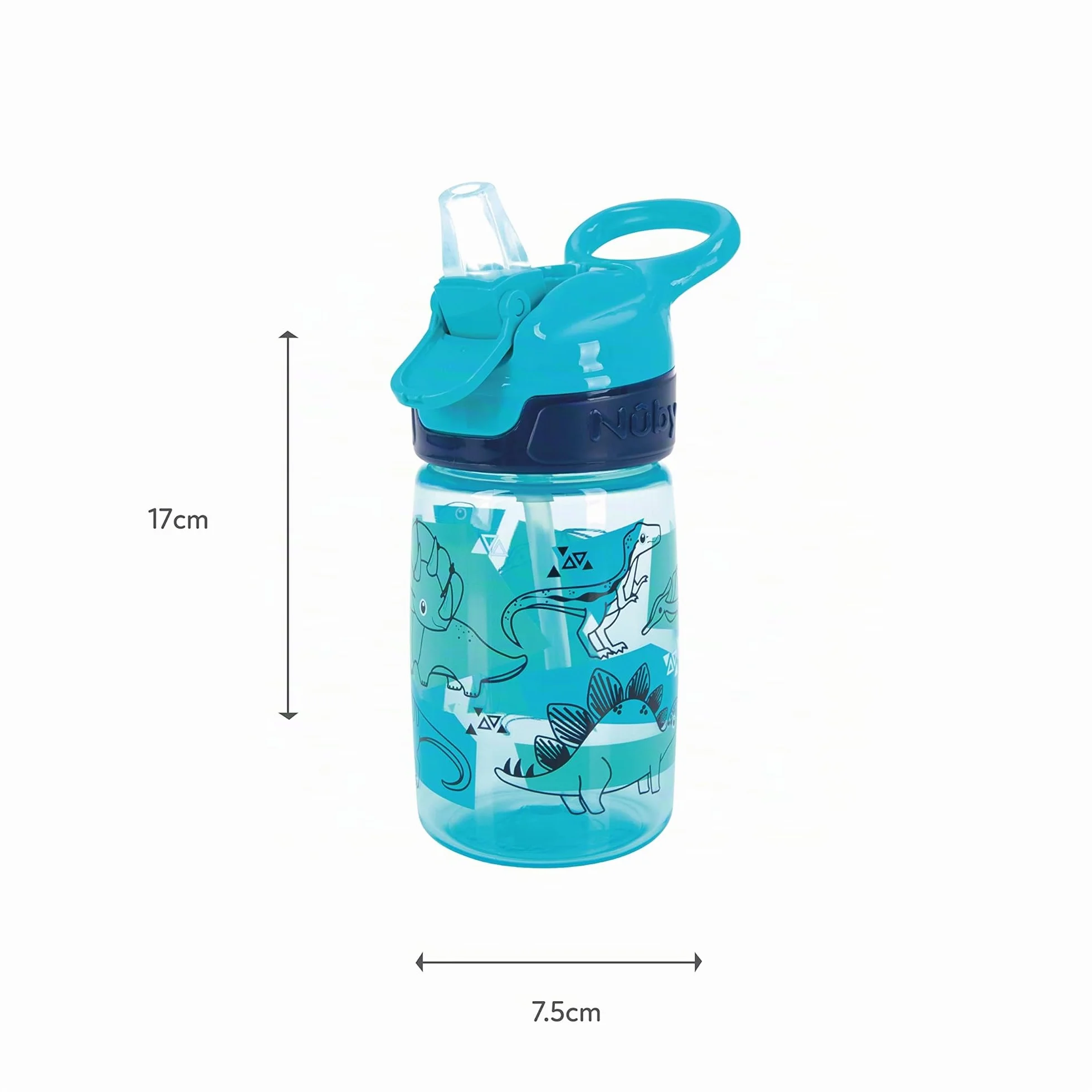 Nuby Incredible Gulp Tasse enfants 360ml 2 Pack Anti-fuites Poignée transport Motifs Dinosaures +18 Mois