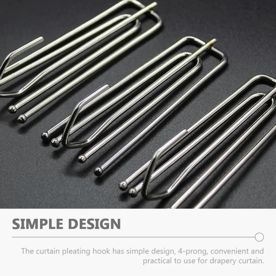150pièces De Rideau Acier Inoxydable à Prongs Lot de pour Rideaux Accessoires De Draperie Pratiques Et