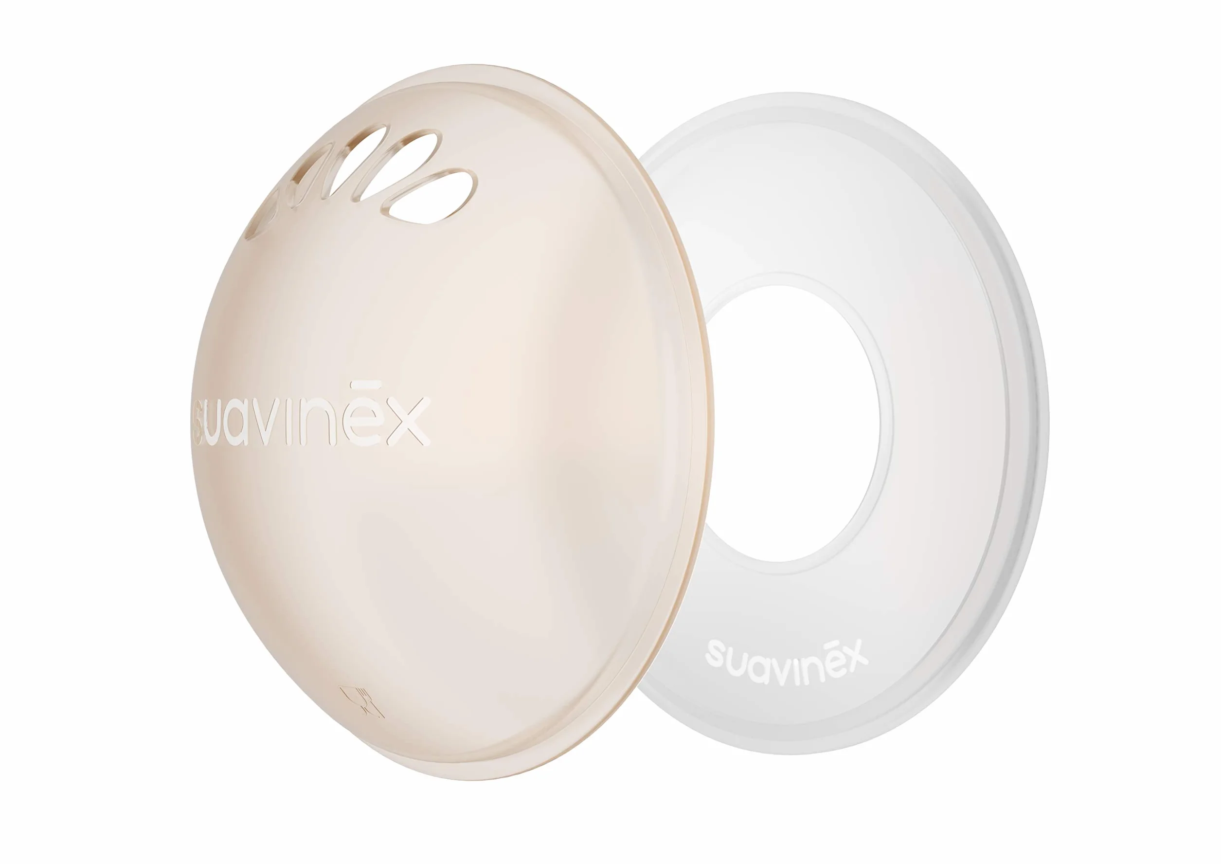 Suavinex Coquilles Allaitement Silicone Set 2 Coupelles Recueil Lait Maternel + 2 Protectrices