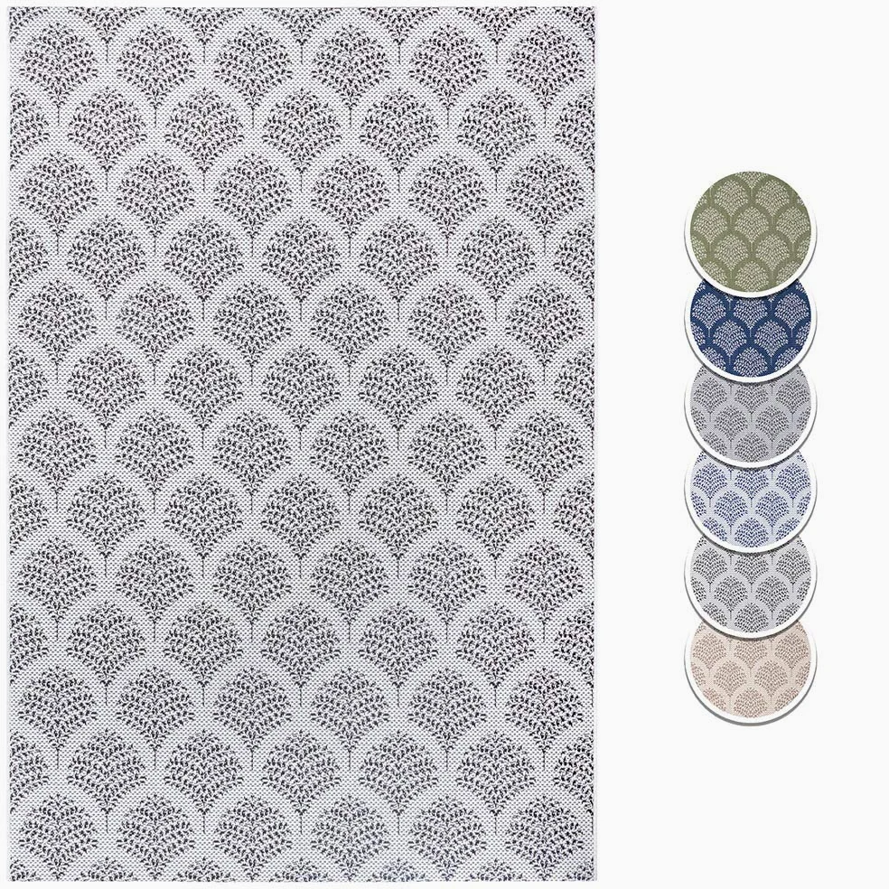 HANSE Home Tapis d'intérieur et d'extérieur en Tissu Plat - Couleur : crème/Noir - Dimensions : 160 x 230 cm
