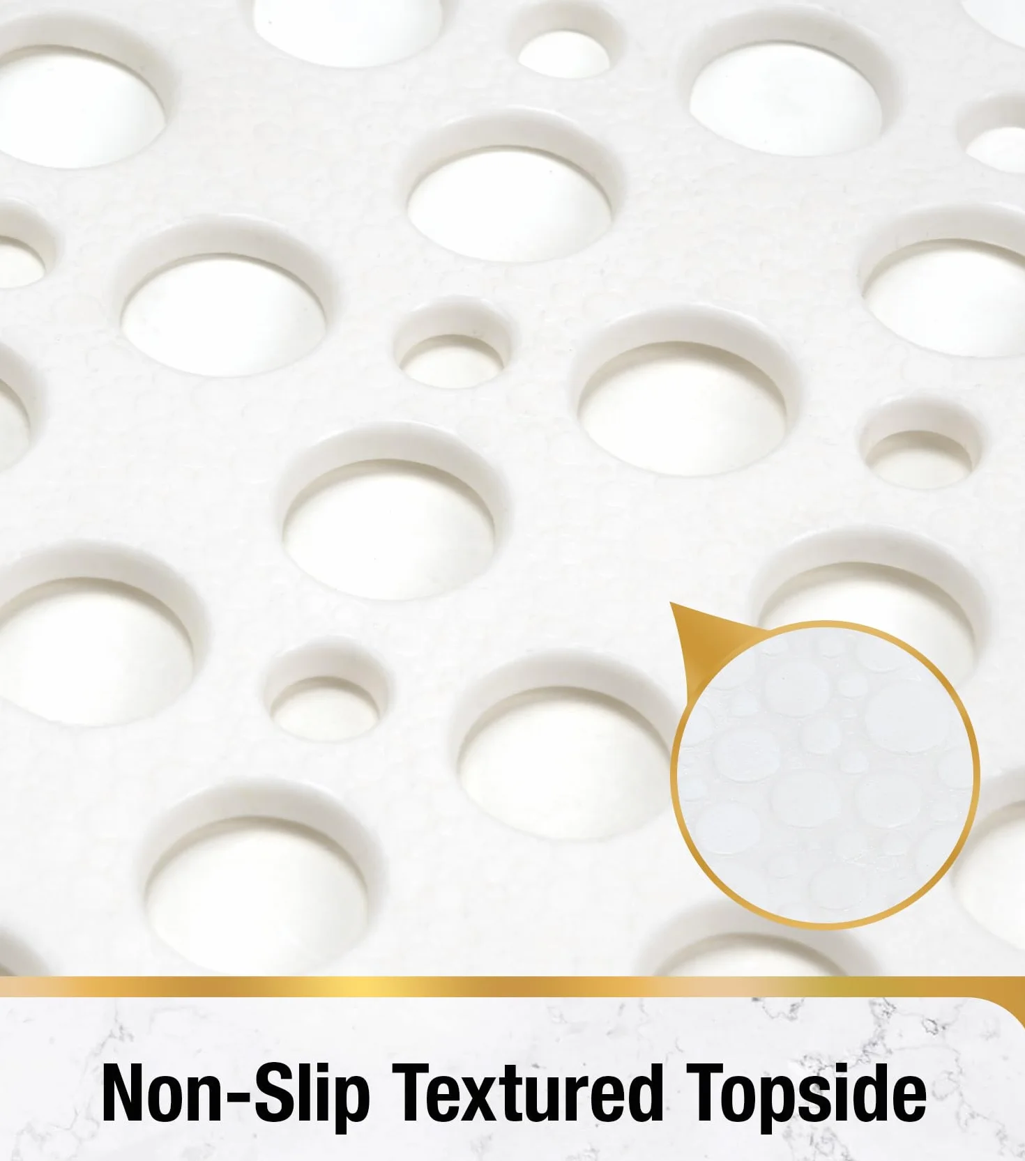 HITSLAM Tapis de Baignoire Antidérapant 70 x 38 cm Sans BPA Résistant aux Moisissures Lavable en Machine Blanc