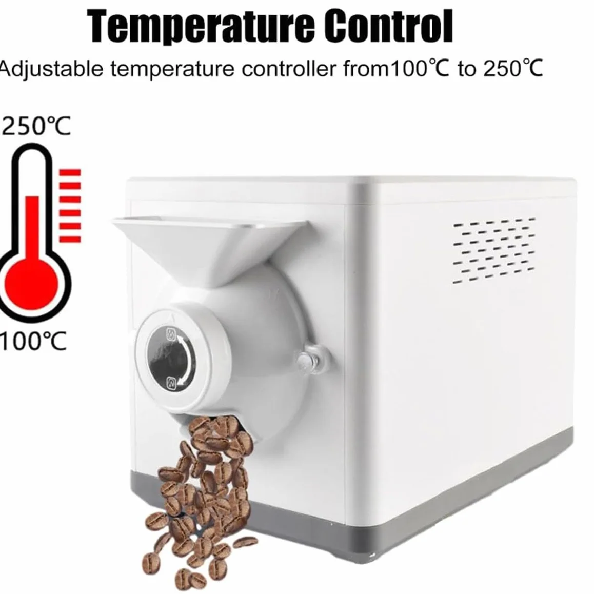 Torréfacteur de café 1600 W, machine de torréfaction de grains domestique 1500 G, réglable 0-250°C