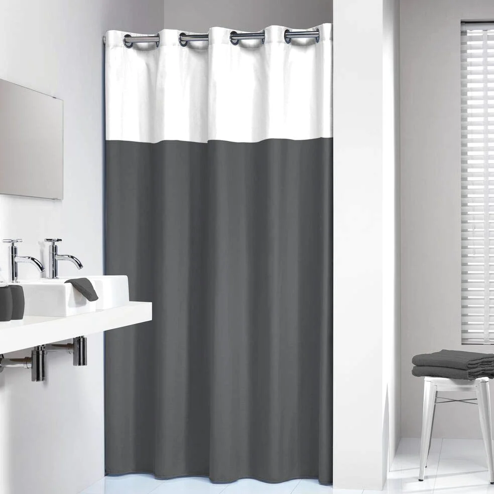 Sealskin Double, Rideau de douche, Polyester/Coton, 180x200 cm, Gris